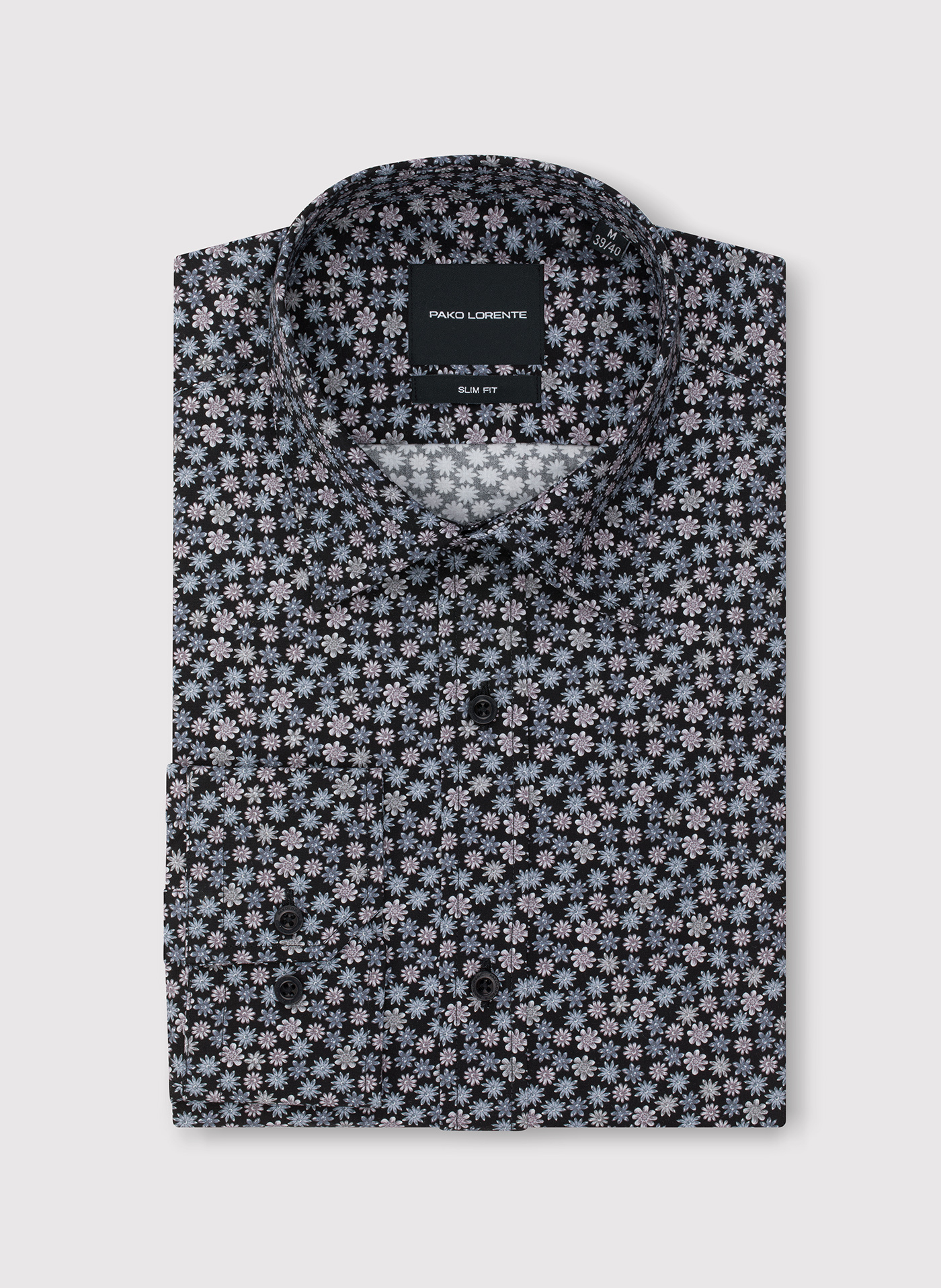 Czarna koszula w drobny wzór - Pako Lorente