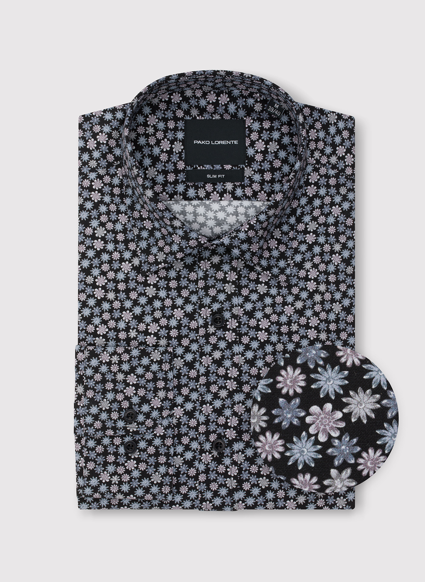 Czarna koszula w drobny wzór - Pako Lorente