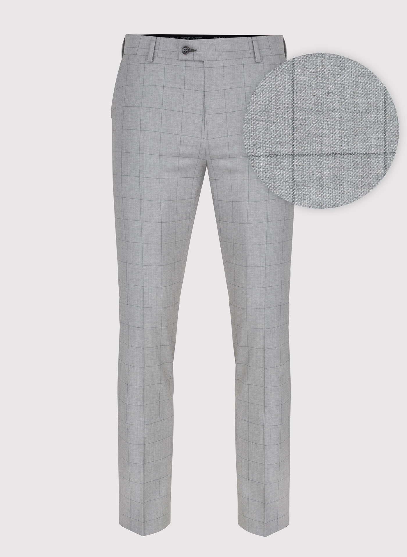 Szare wełniane spodnie garniturowe w kratę - Pako Lorente