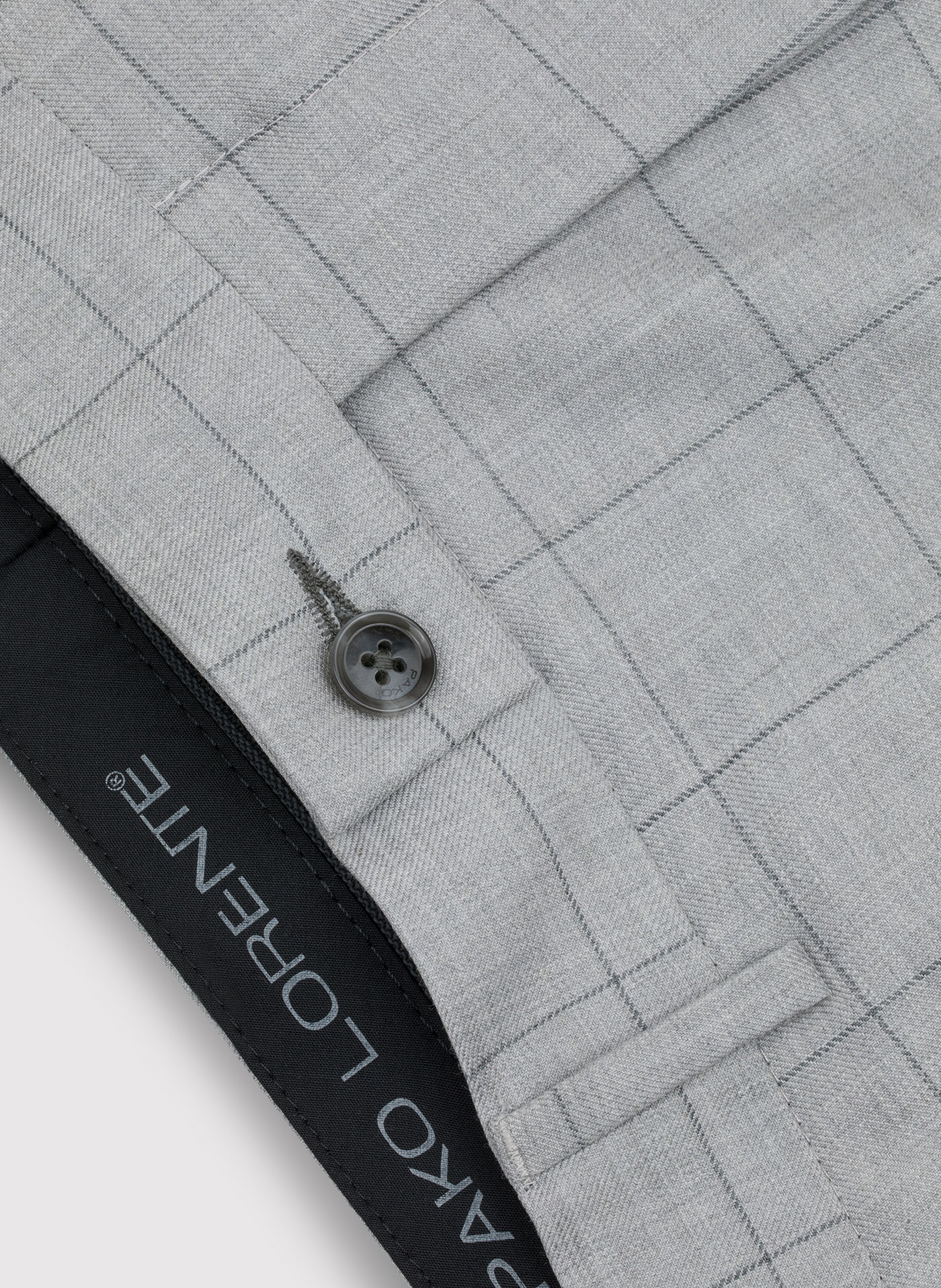 Szare wełniane spodnie garniturowe w kratę - Pako Lorente