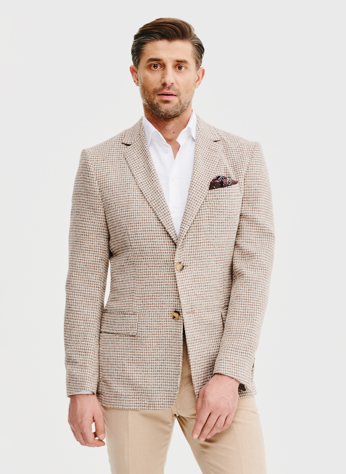 Brązowa marynarka w pepitkę - Pako Lorente