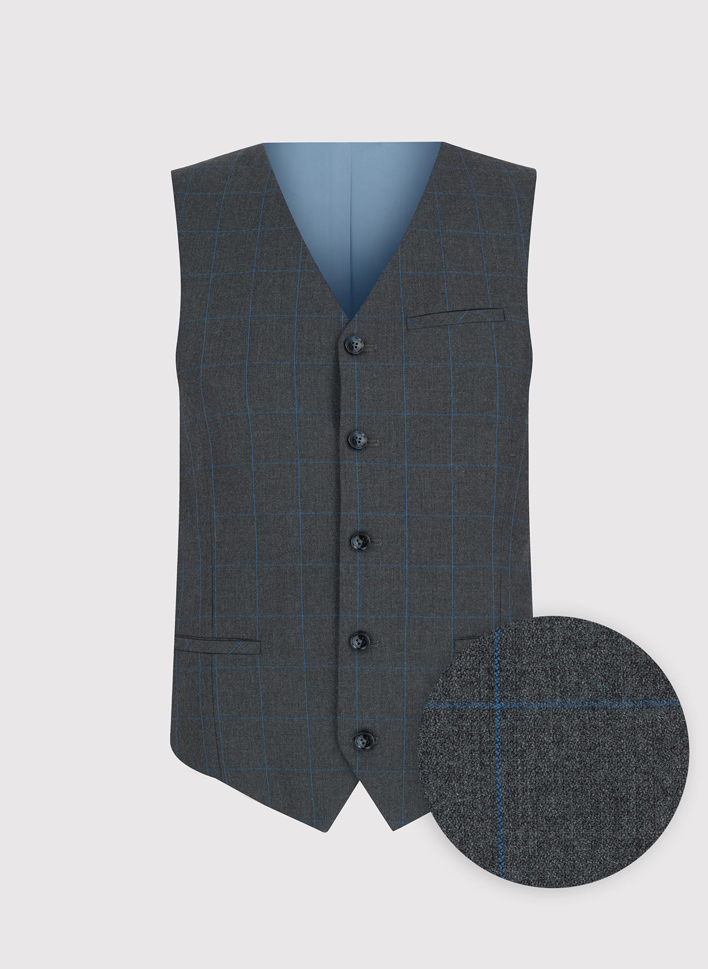 Szara kamizelka męska w kratę - Pako Lorente