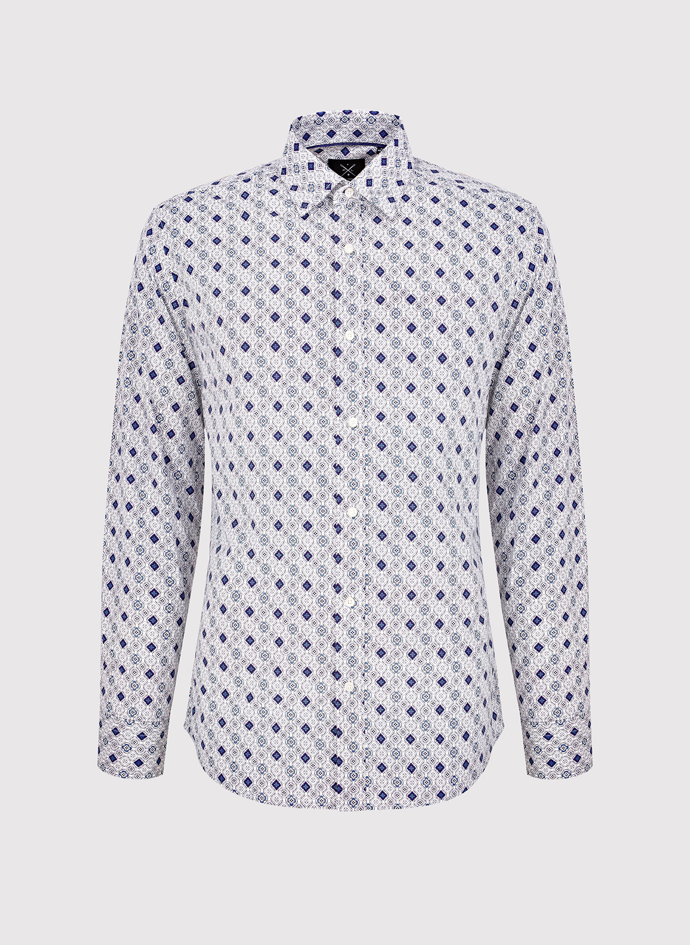 Męska koszula w kolorze białym w granatowy wzór - Pako Lorente