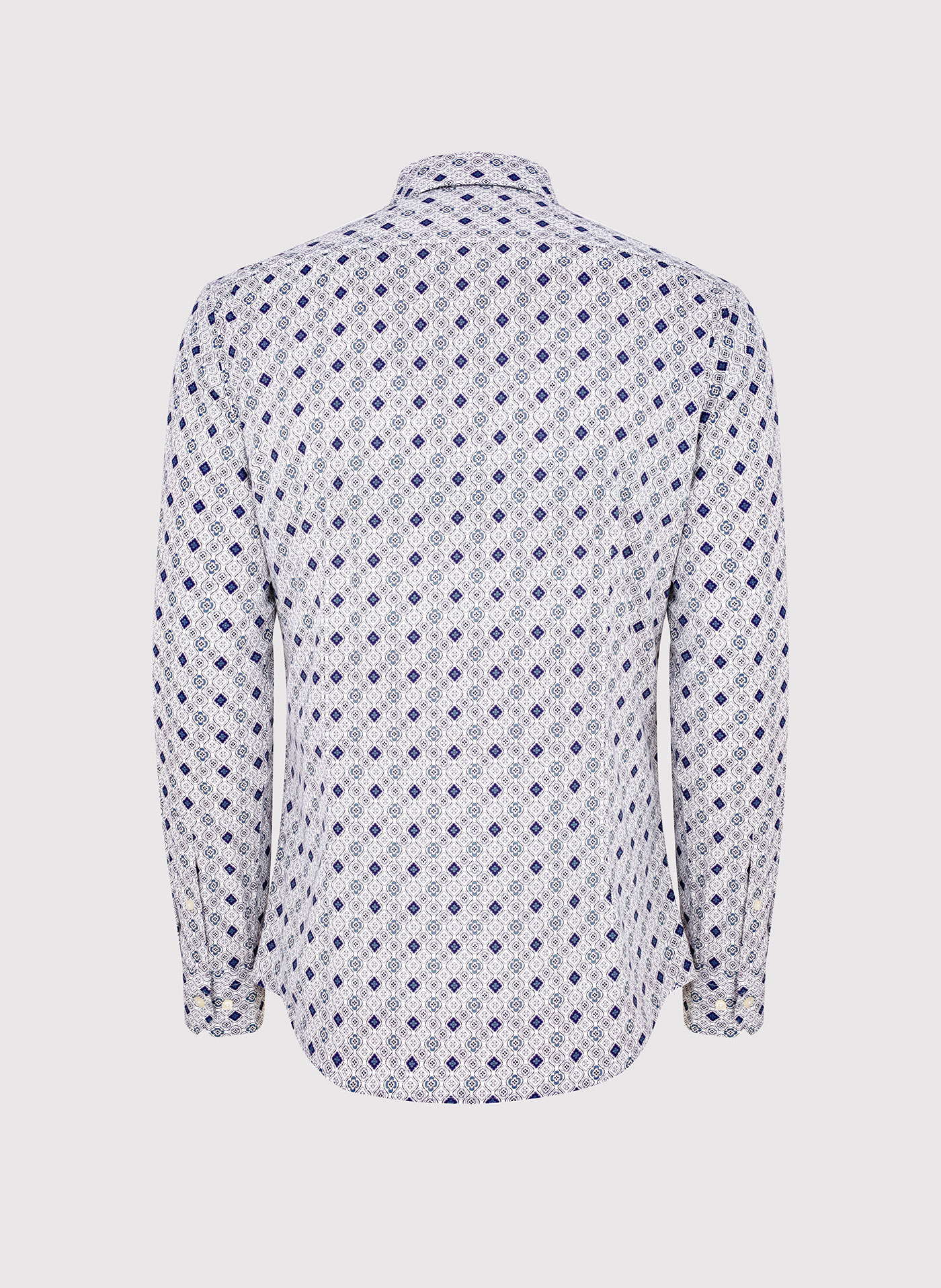 Męska koszula w kolorze białym w granatowy wzór - Pako Lorente