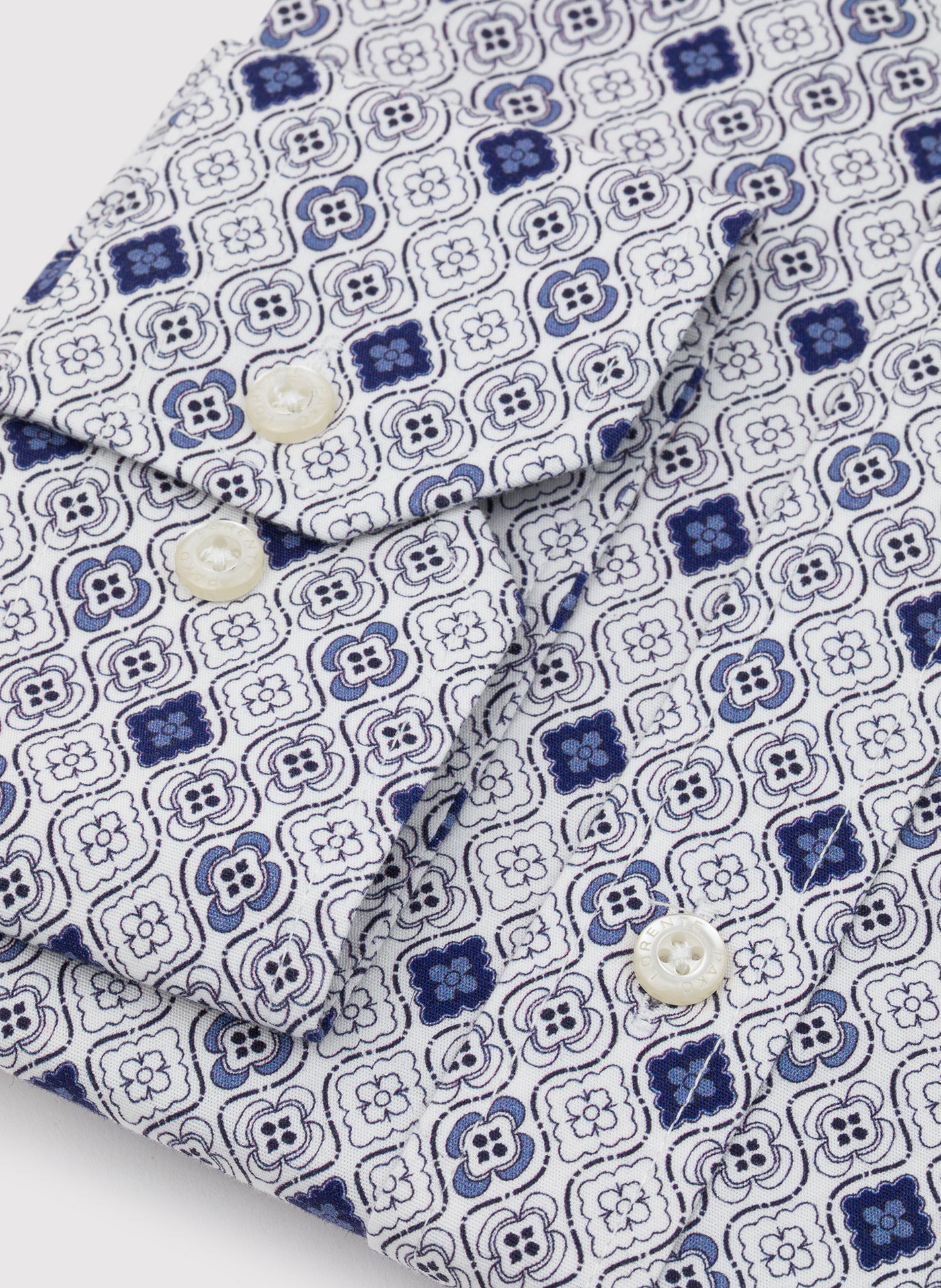 Męska koszula w kolorze białym w granatowy wzór - Pako Lorente