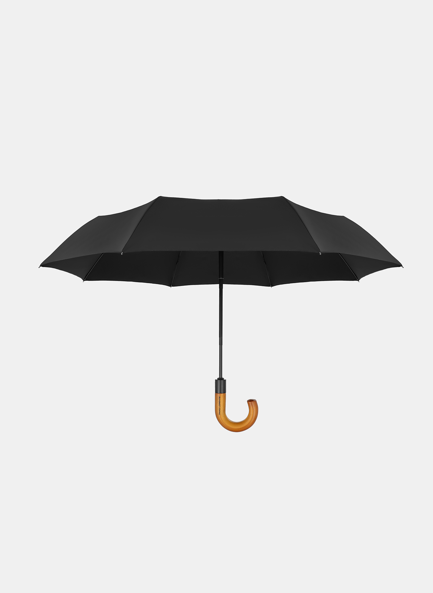 Czarny parasol z drewnianą rączką - Pako Lorente