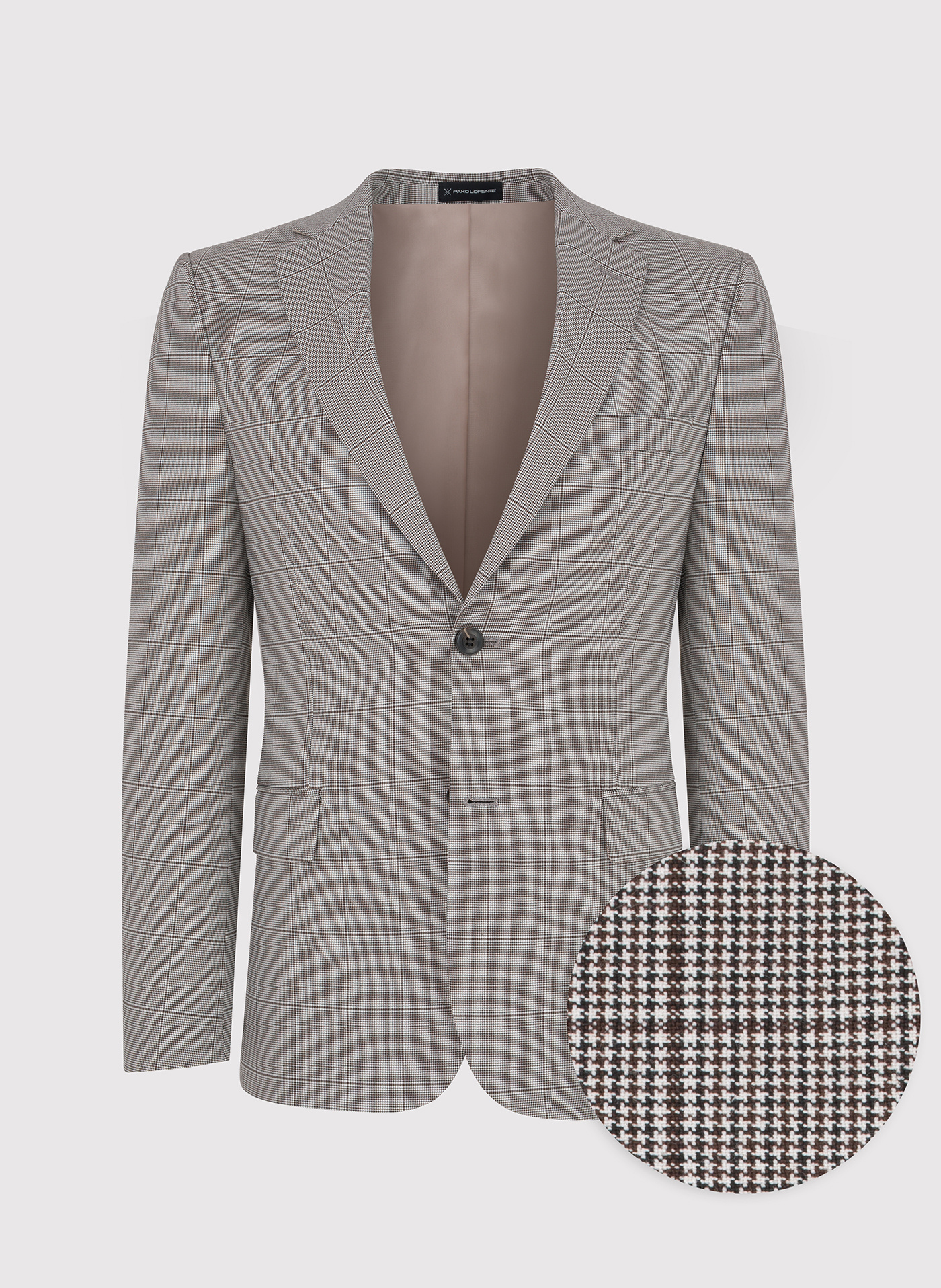 Brązowa marynarka garniturowa w kratkę - Pako Lorente