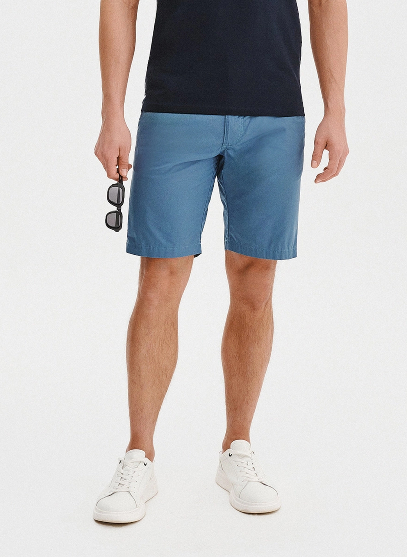 PAKO LORENTE - Bawełniane niebieskie szorty męskie - Pako Lorente