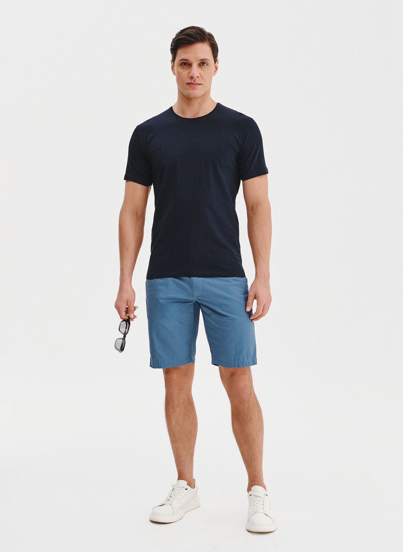 PAKO LORENTE - Bawełniane niebieskie szorty męskie - Pako Lorente