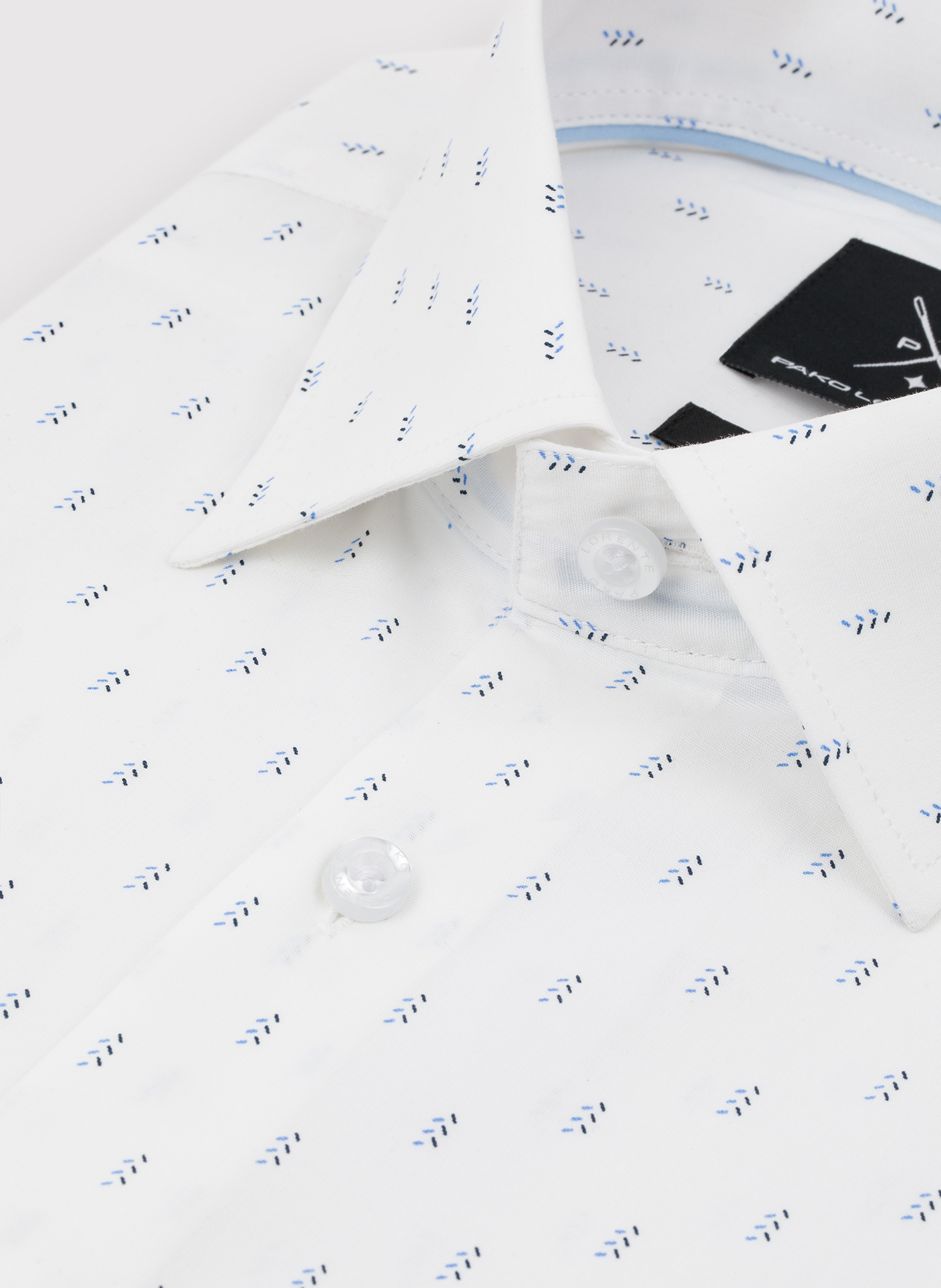 Biała koszula męska w mikrowzór - Pako Lorente