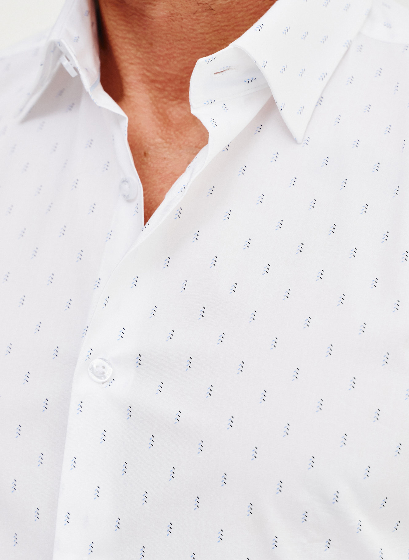 Biała koszula męska w mikrowzór - Pako Lorente
