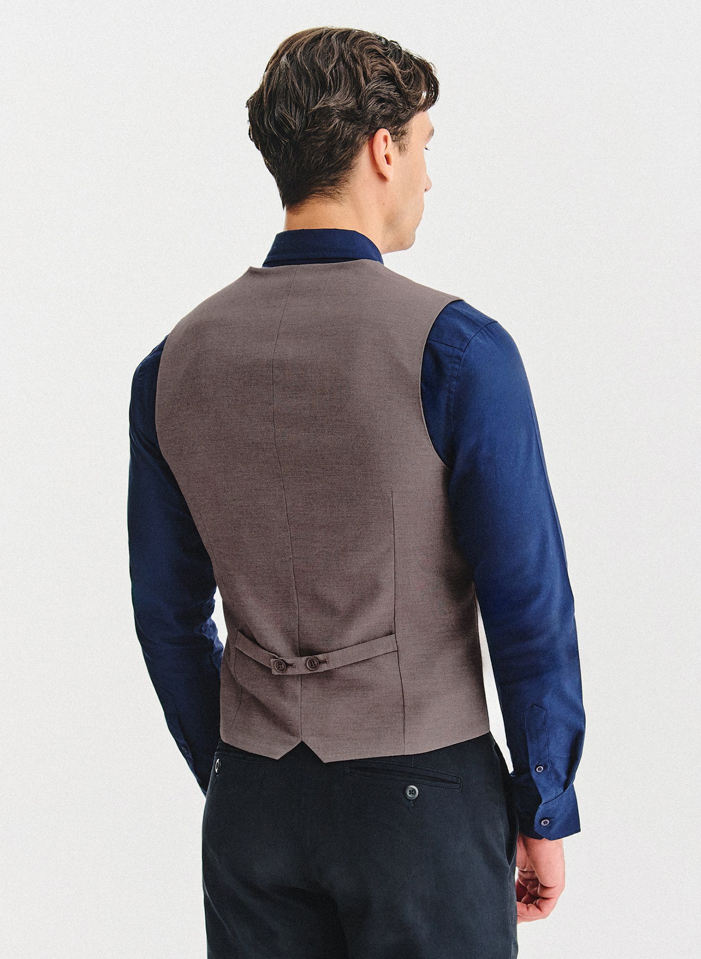 Brązowa kamizelka męska - Pako Lorente