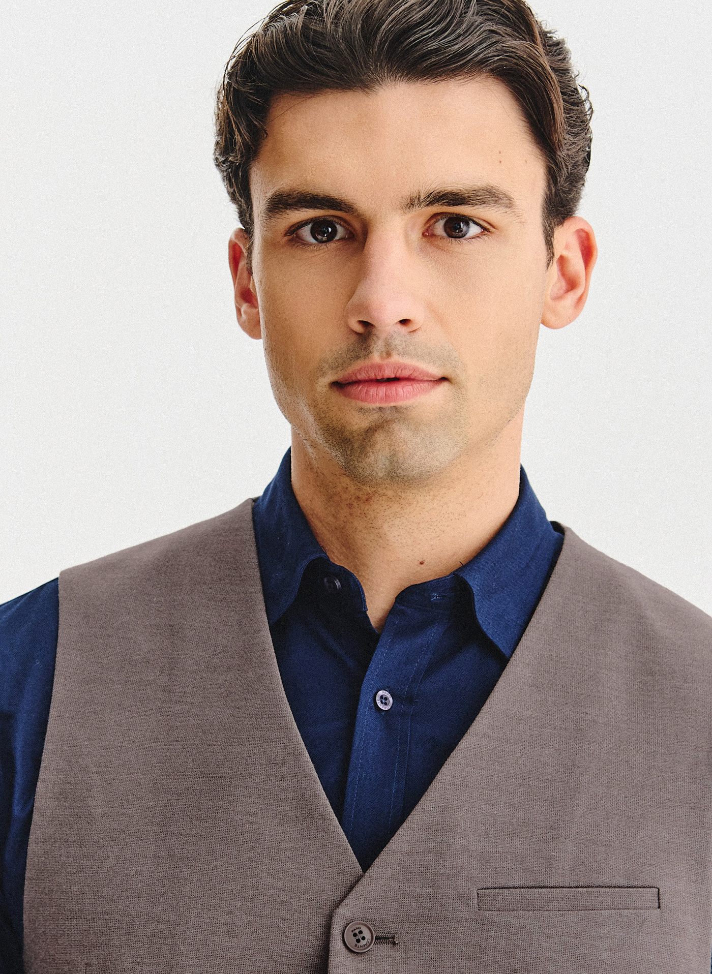 Brązowa kamizelka męska - Pako Lorente