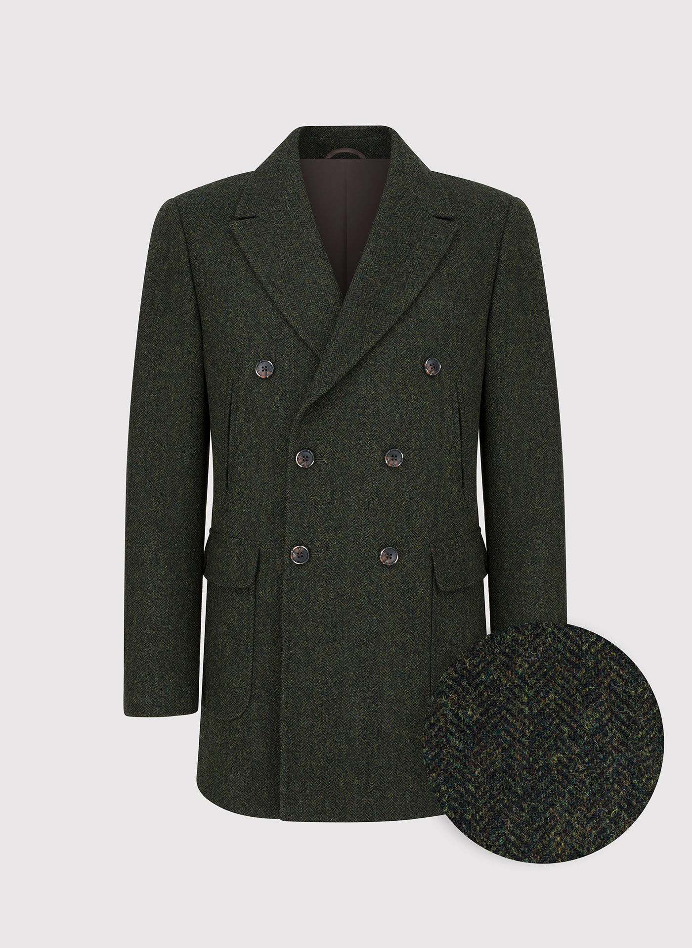 Zielony wełniany płaszcz męski - Pako Lorente