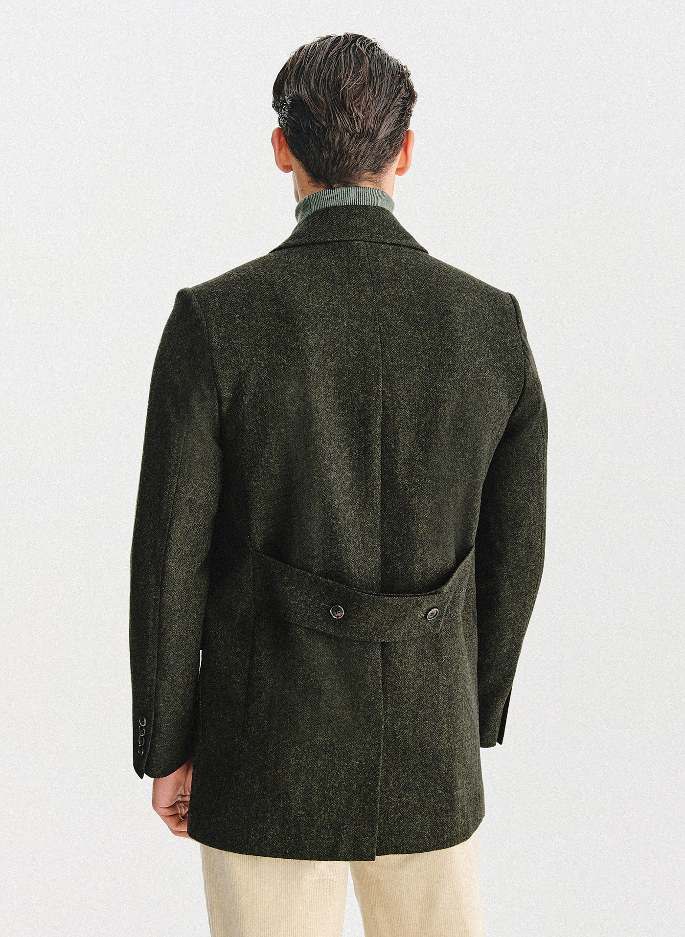 Zielony wełniany płaszcz męski - Pako Lorente