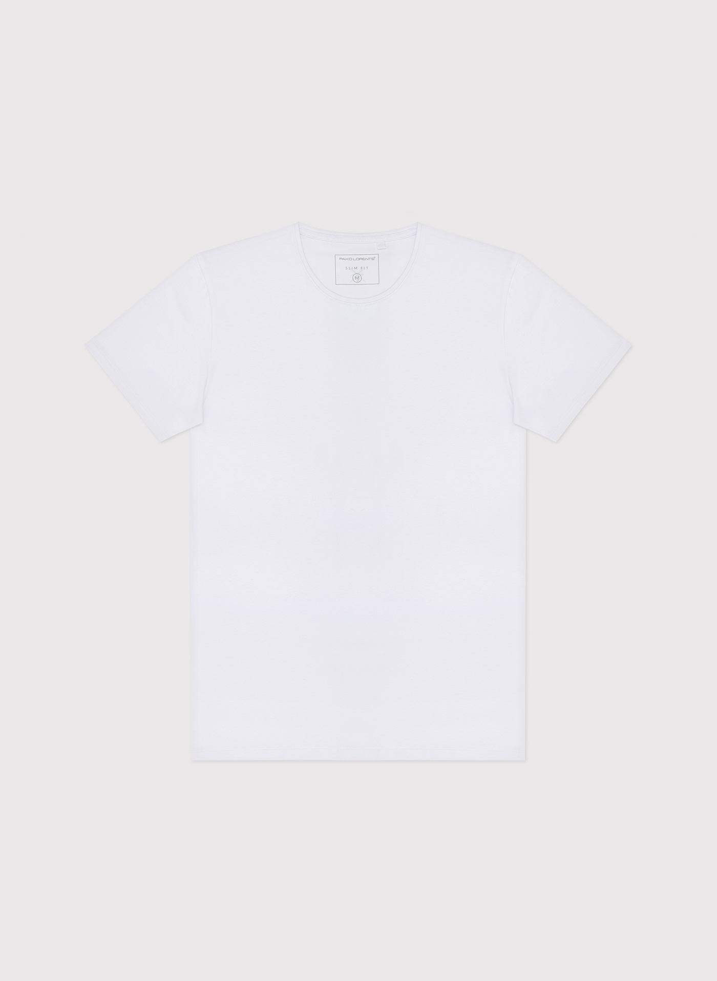 Biały gładki t-shirt męski - Pako Lorente