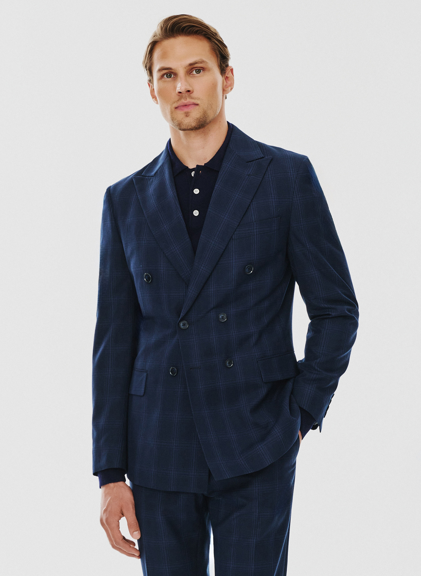 Dwurzędowa marynarka garniturowa w kratę - Pako Lorente