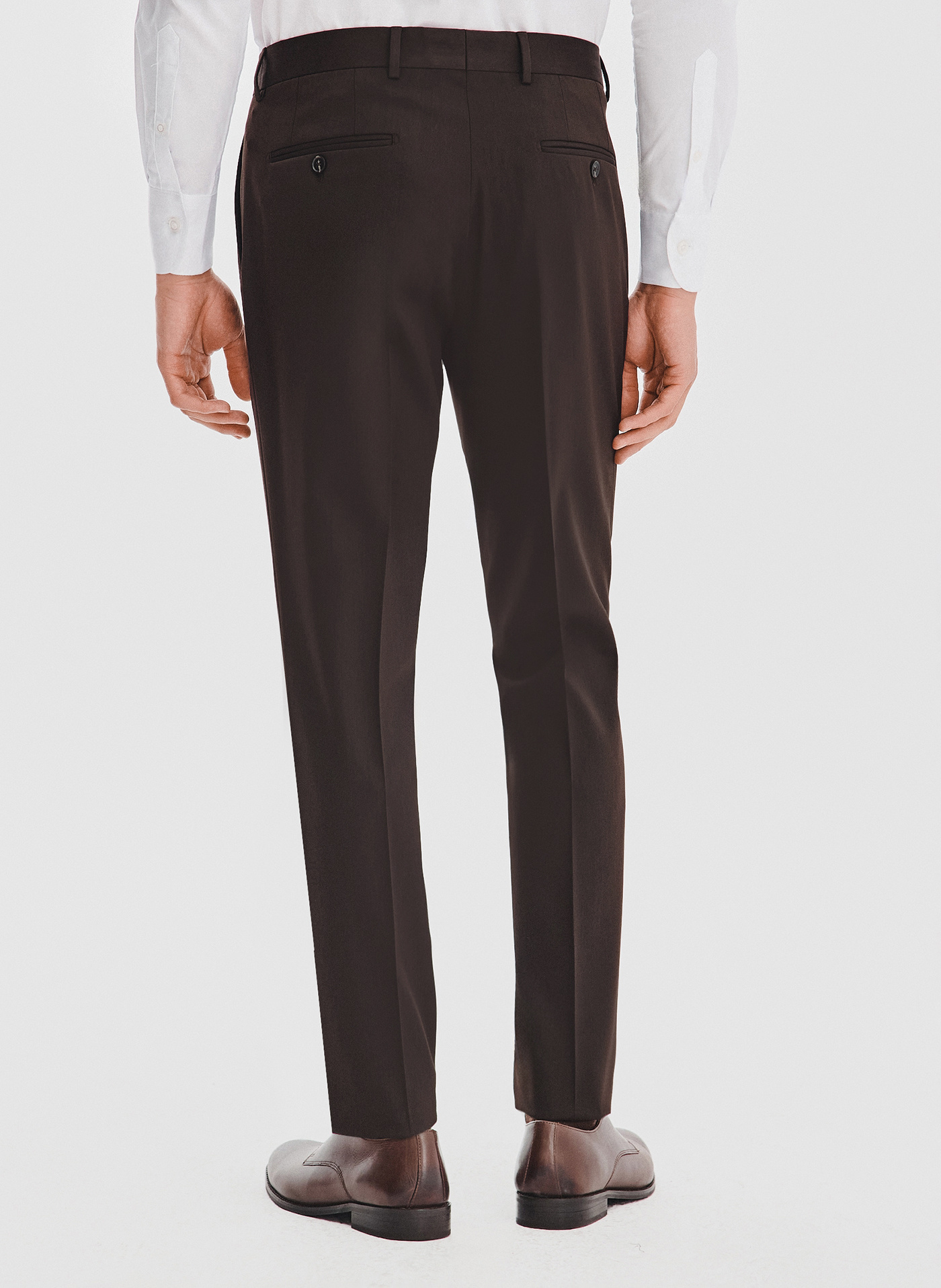 Ciemnobrązowe spodnie garniturowe - Pako Lorente