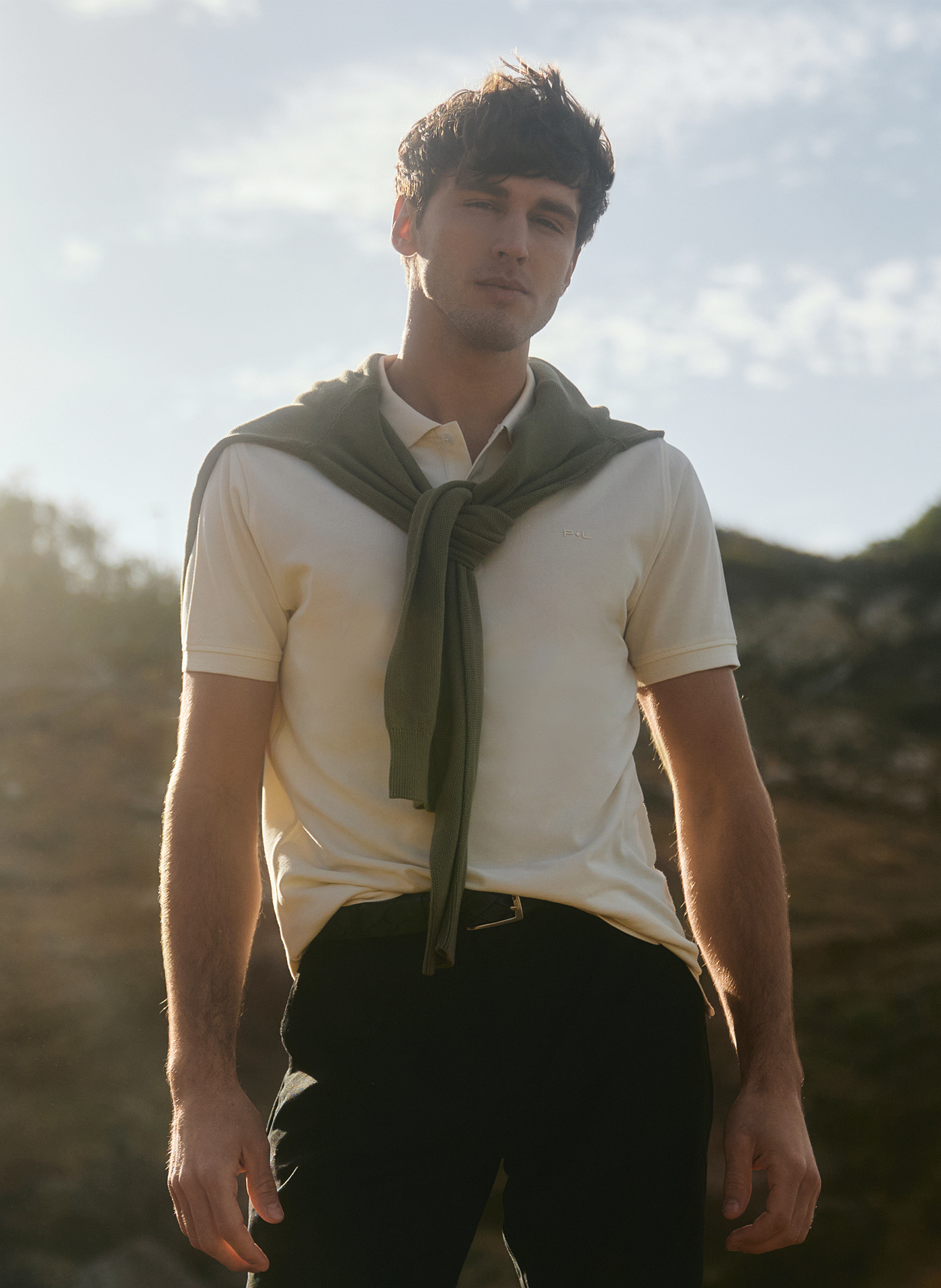 T-shirt polo w kolorze waniliowym - Pako Lorente