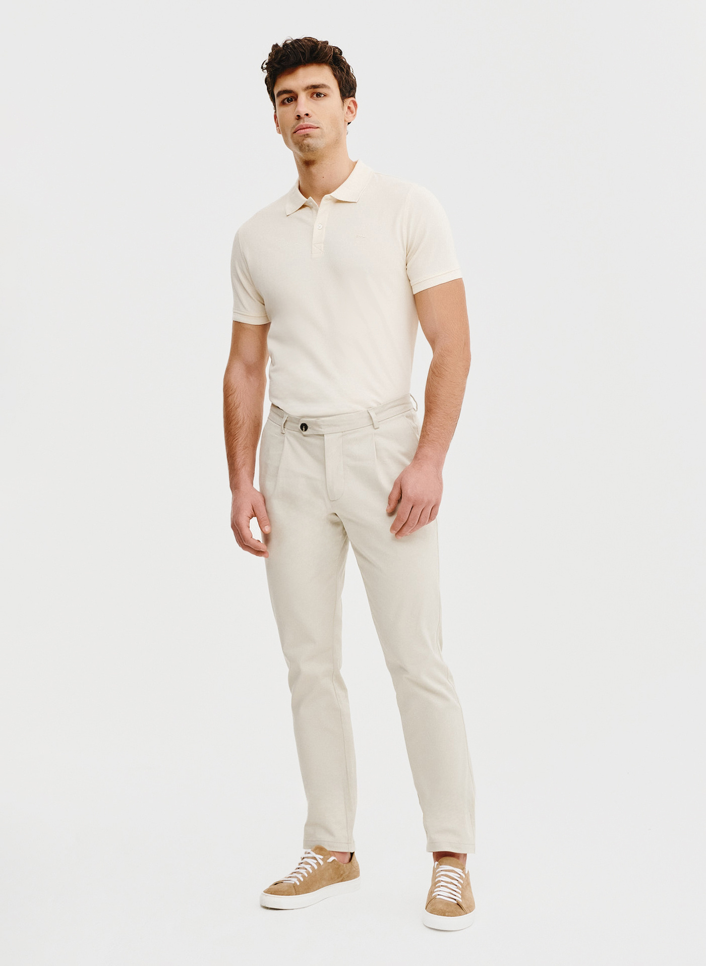 T-shirt polo w kolorze waniliowym - Pako Lorente