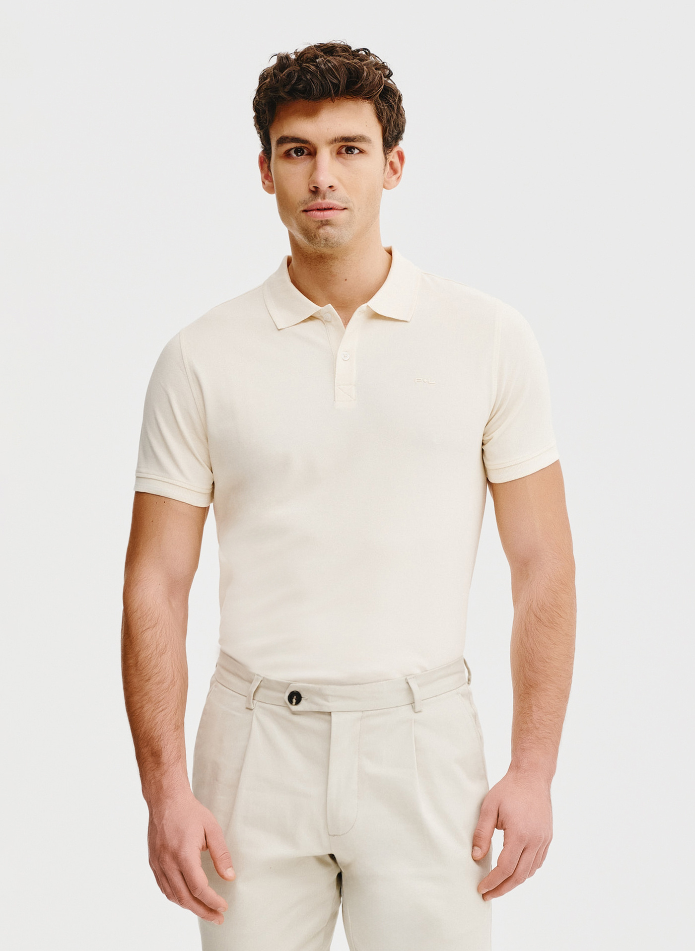 T-shirt polo w kolorze waniliowym - Pako Lorente