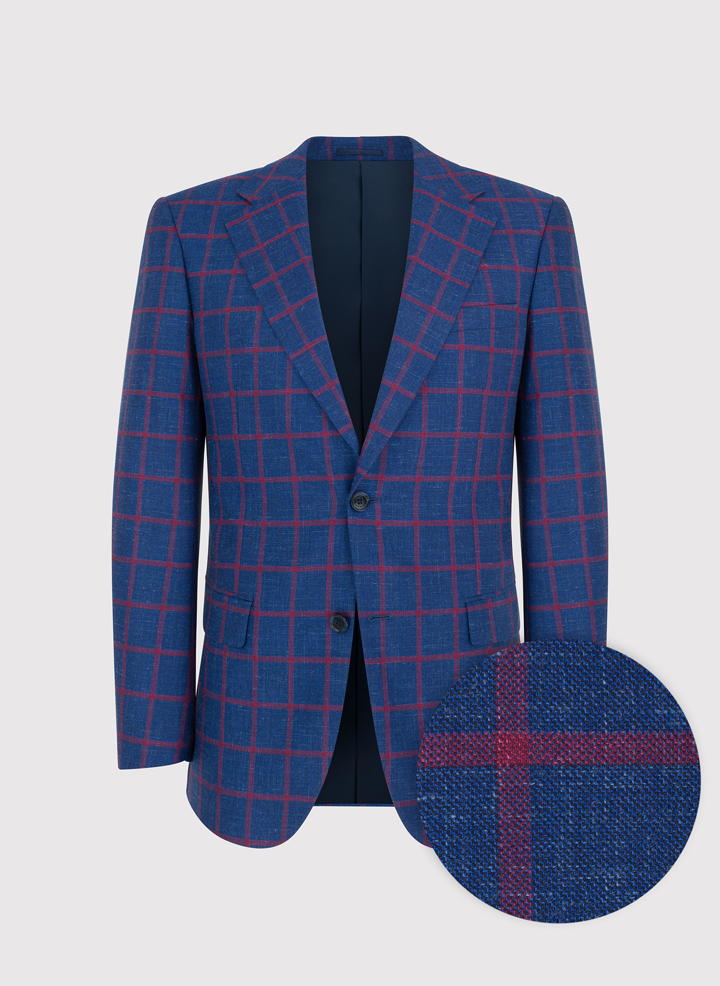 Granatowa marynarka w czerwoną kratę - Pako Lorente