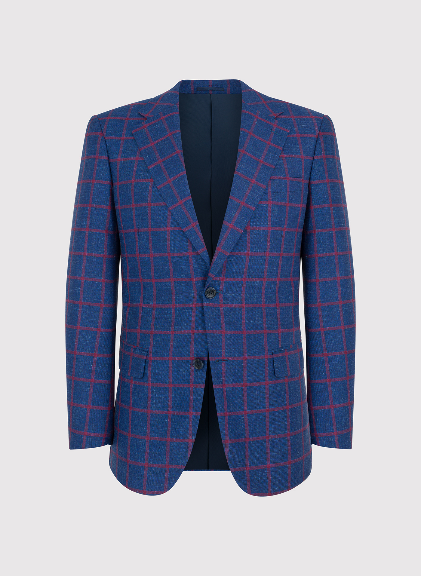 Granatowa marynarka w czerwoną kratę - Pako Lorente