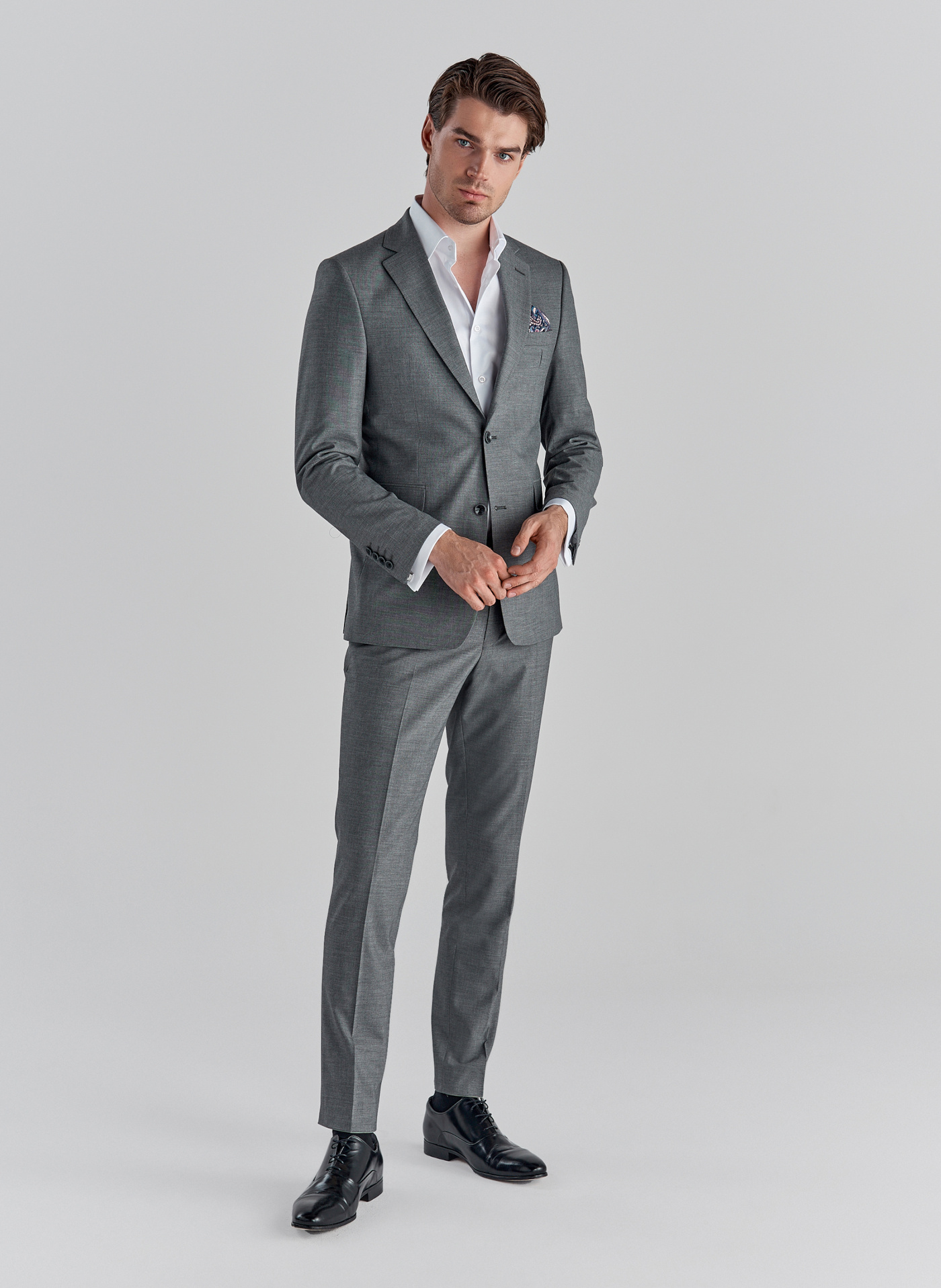 Szare spodnie garniturowe P22SF-6G-007-S-S - Pako Lorente