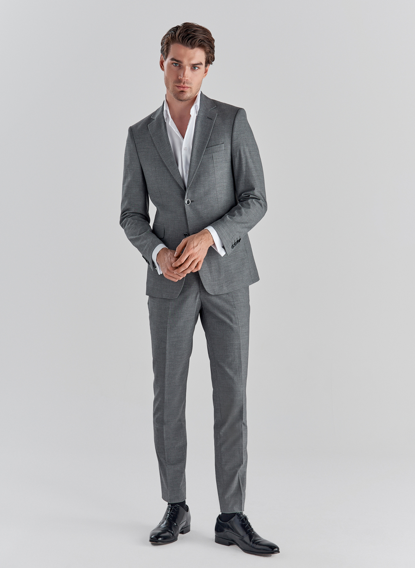 Szare spodnie garniturowe P22SF-6G-007-S-S - Pako Lorente