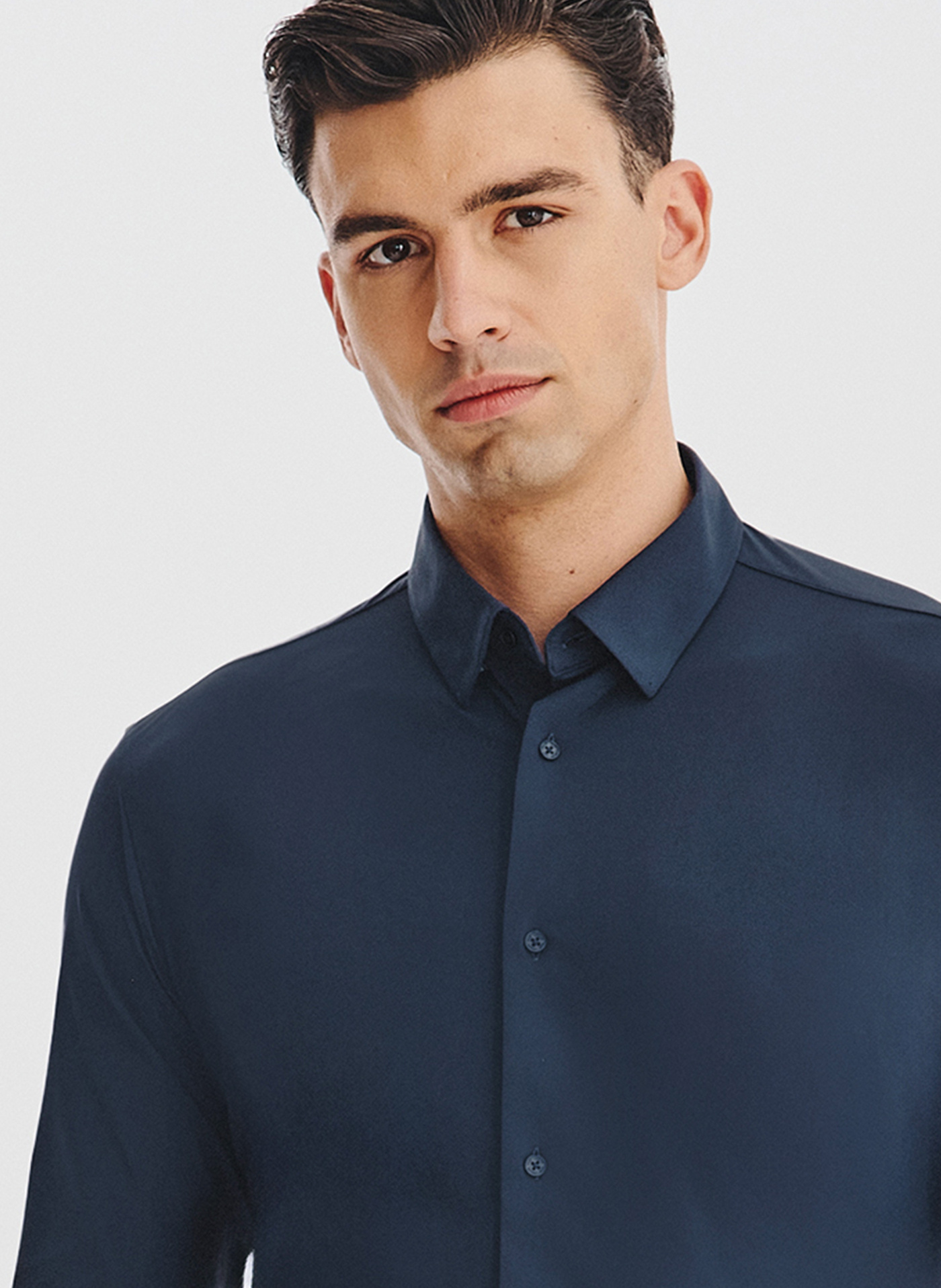 Granatowa dzianinowa koszula męska - Pako Lorente