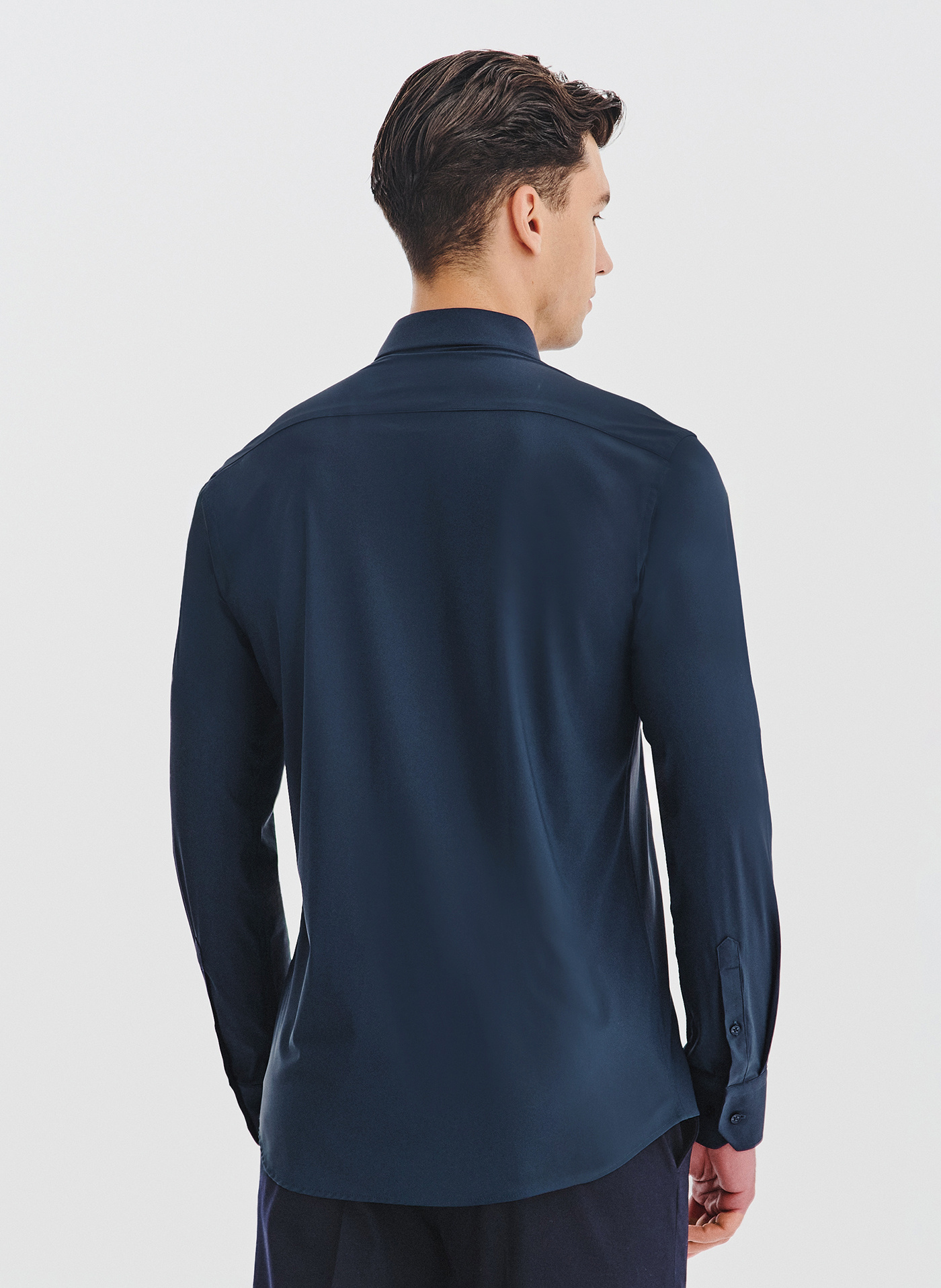 Granatowa dzianinowa koszula męska - Pako Lorente