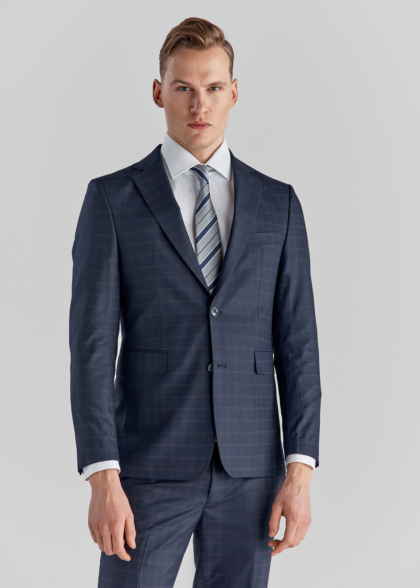 Granatowa marynarka garniturowa P22WF-3G-041-G-S - Pako Lorente