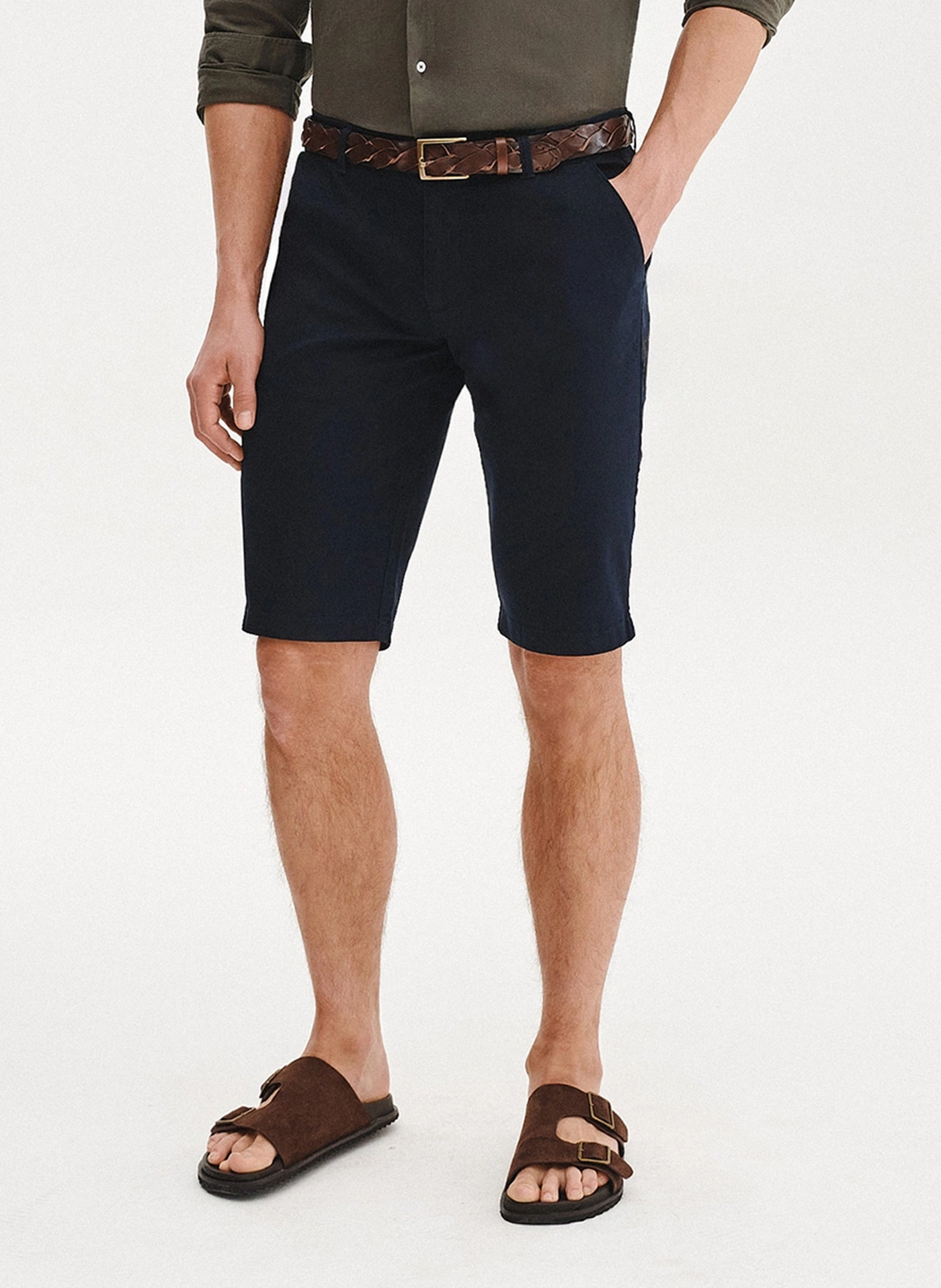 PAKO LORENTE - Granatowe szorty męskie - Pako Lorente