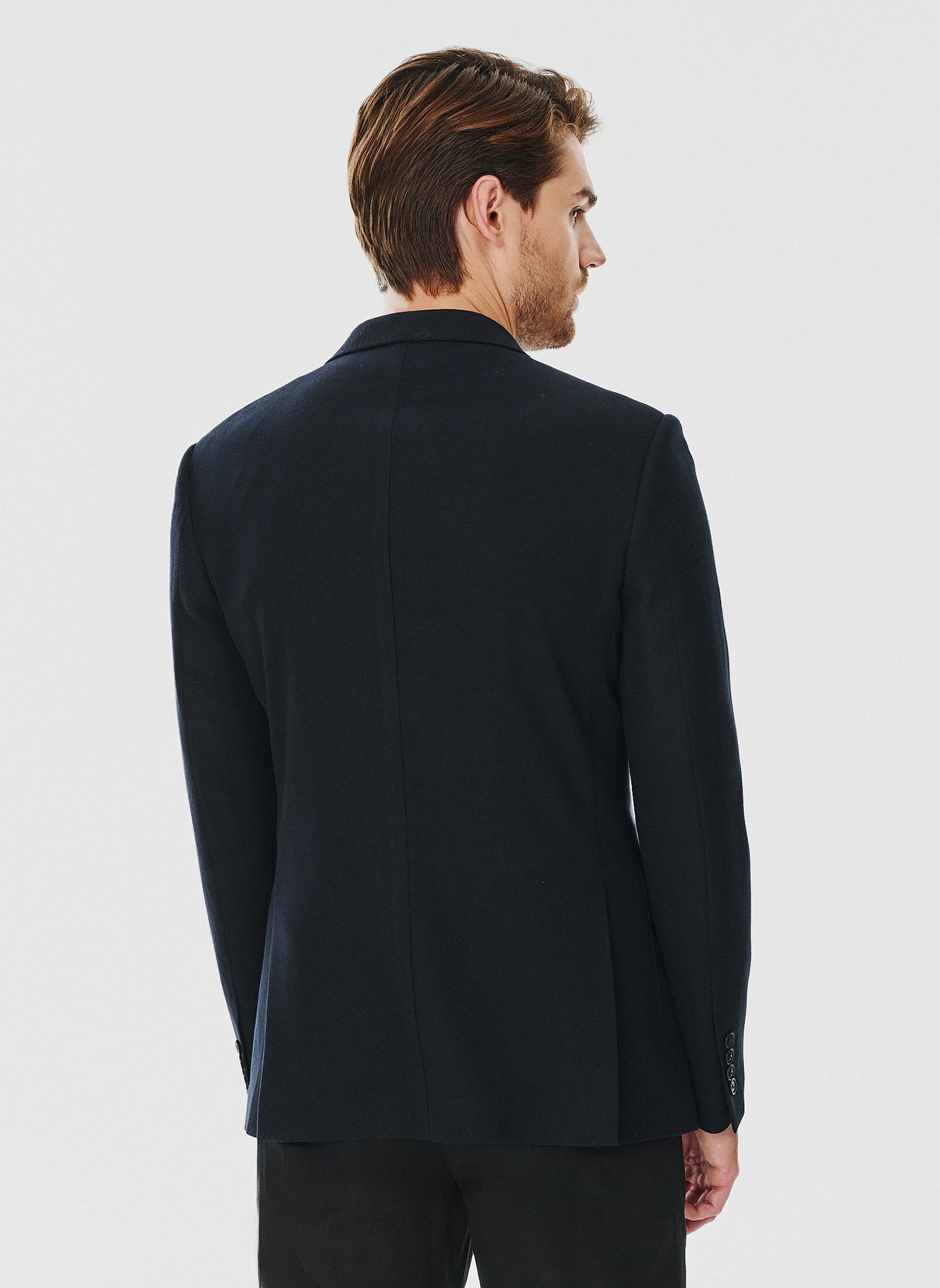 Granatowa dwurzędowa marynarka męska - Pako Lorente