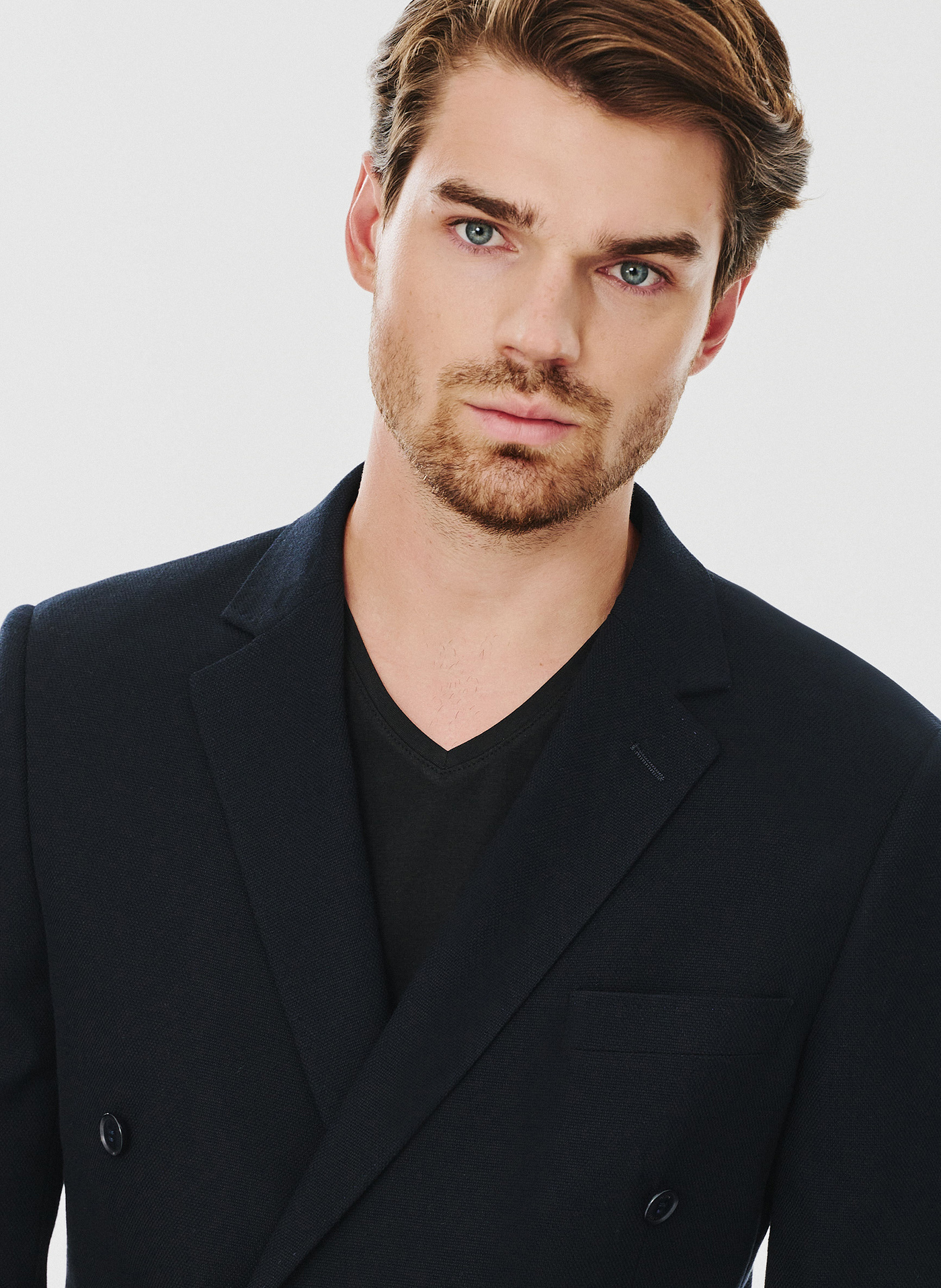 Granatowa dwurzędowa marynarka męska - Pako Lorente