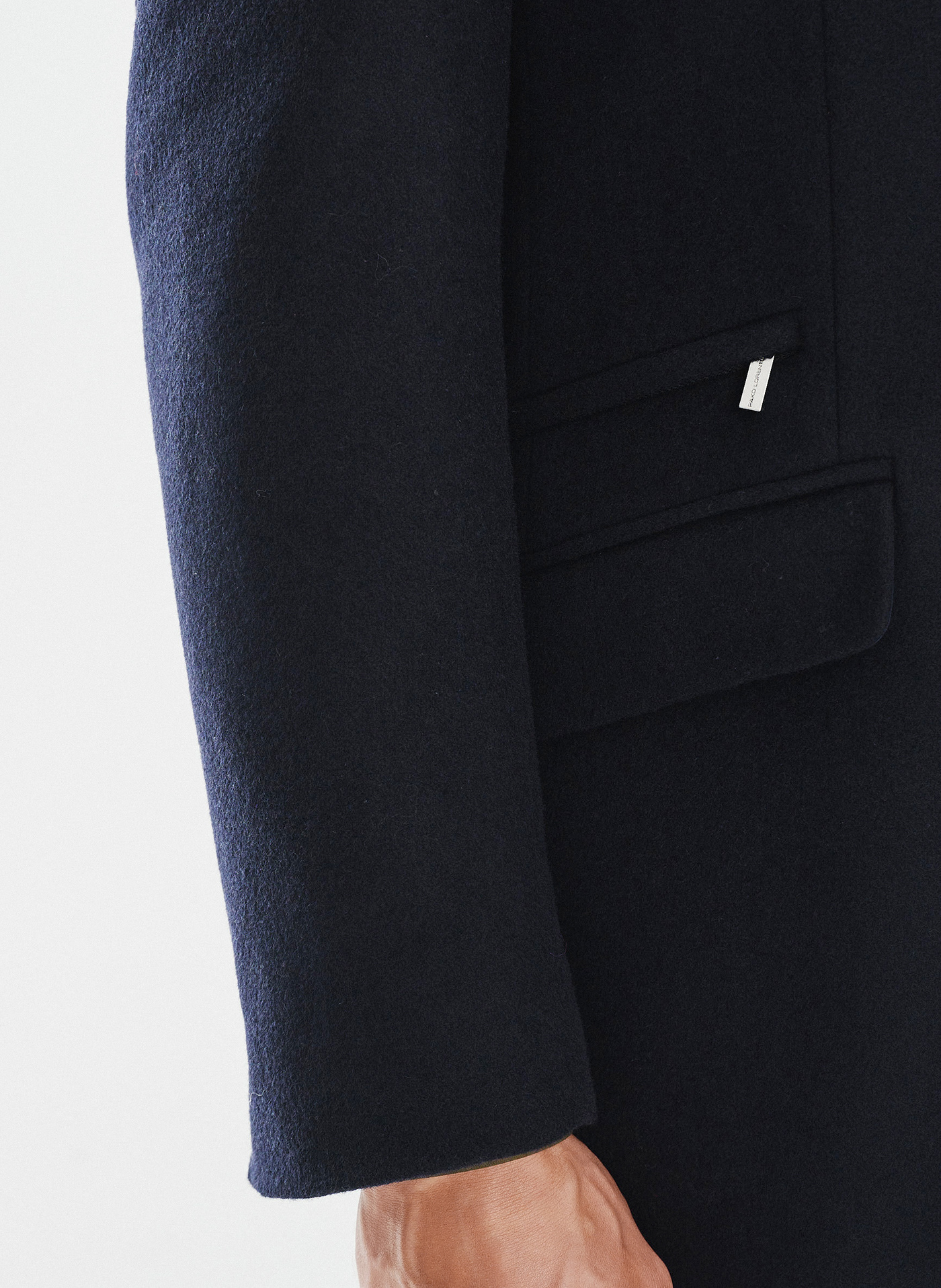 Męski płaszcz z wełną w kolorze granatowym - Pako Lorente