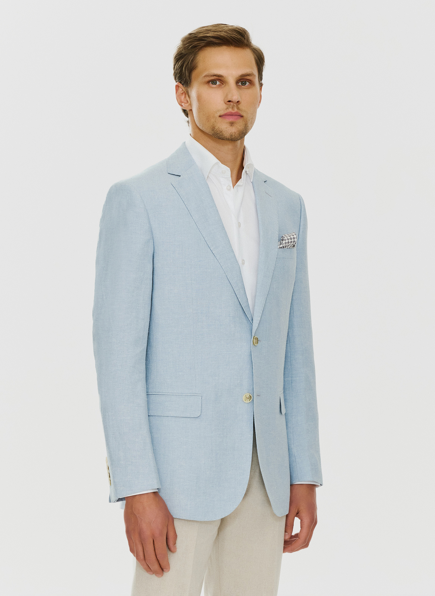 Lniana marynarka męska w kolorze niebieskim - Pako Lorente