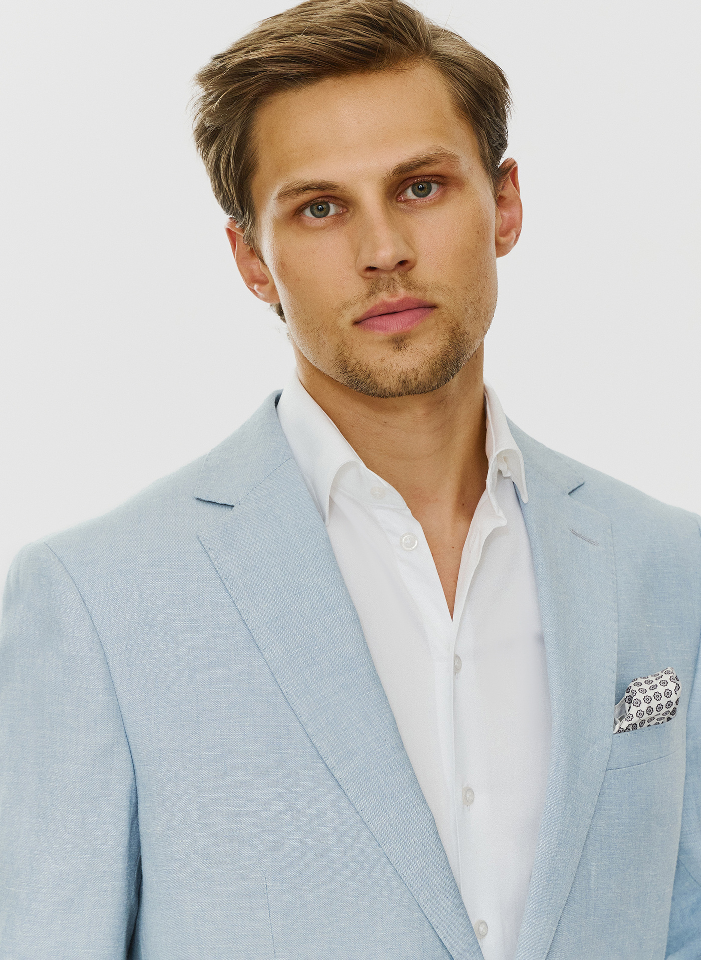 Lniana marynarka męska w kolorze niebieskim - Pako Lorente