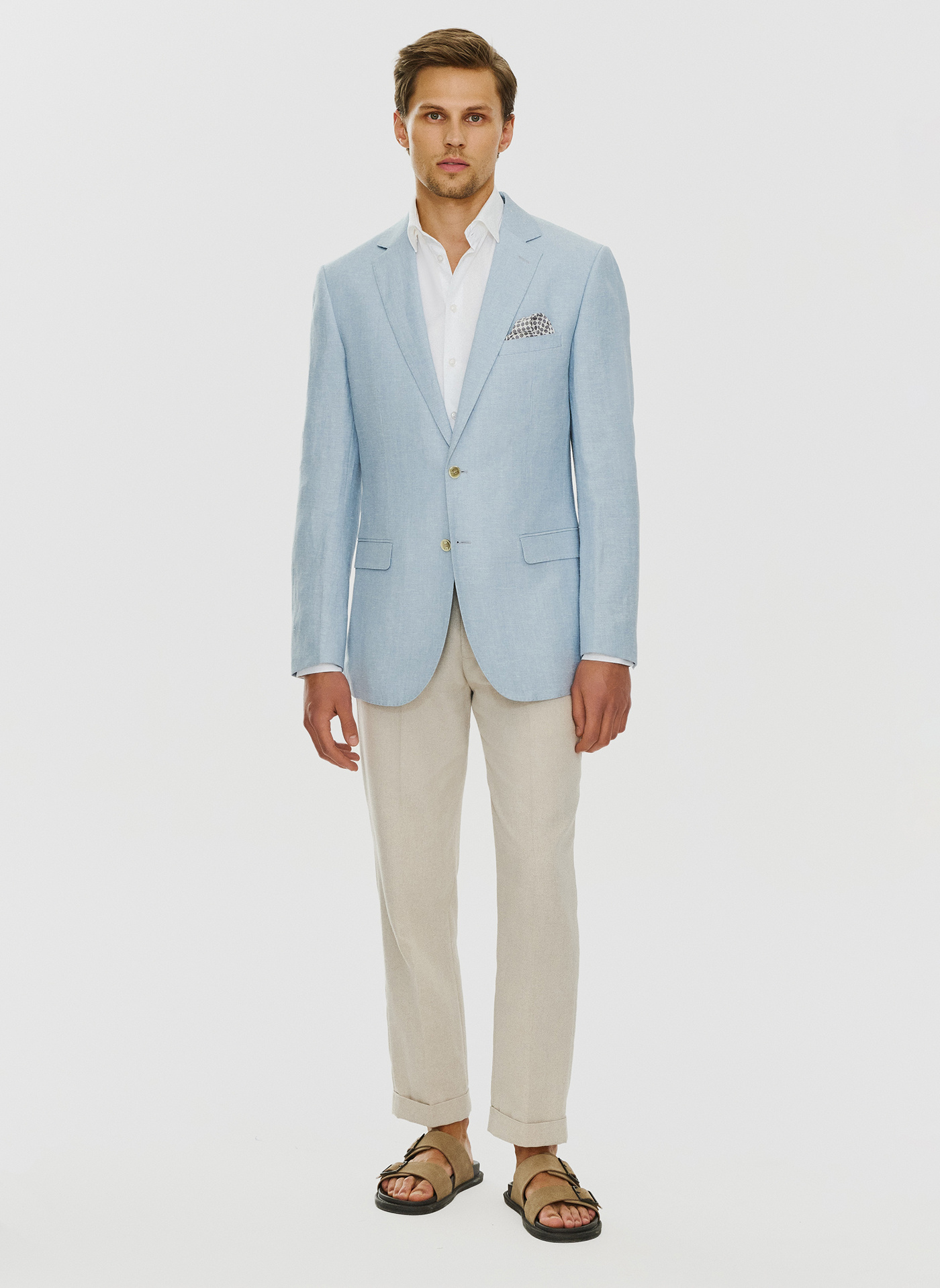 Lniana marynarka męska w kolorze niebieskim - Pako Lorente