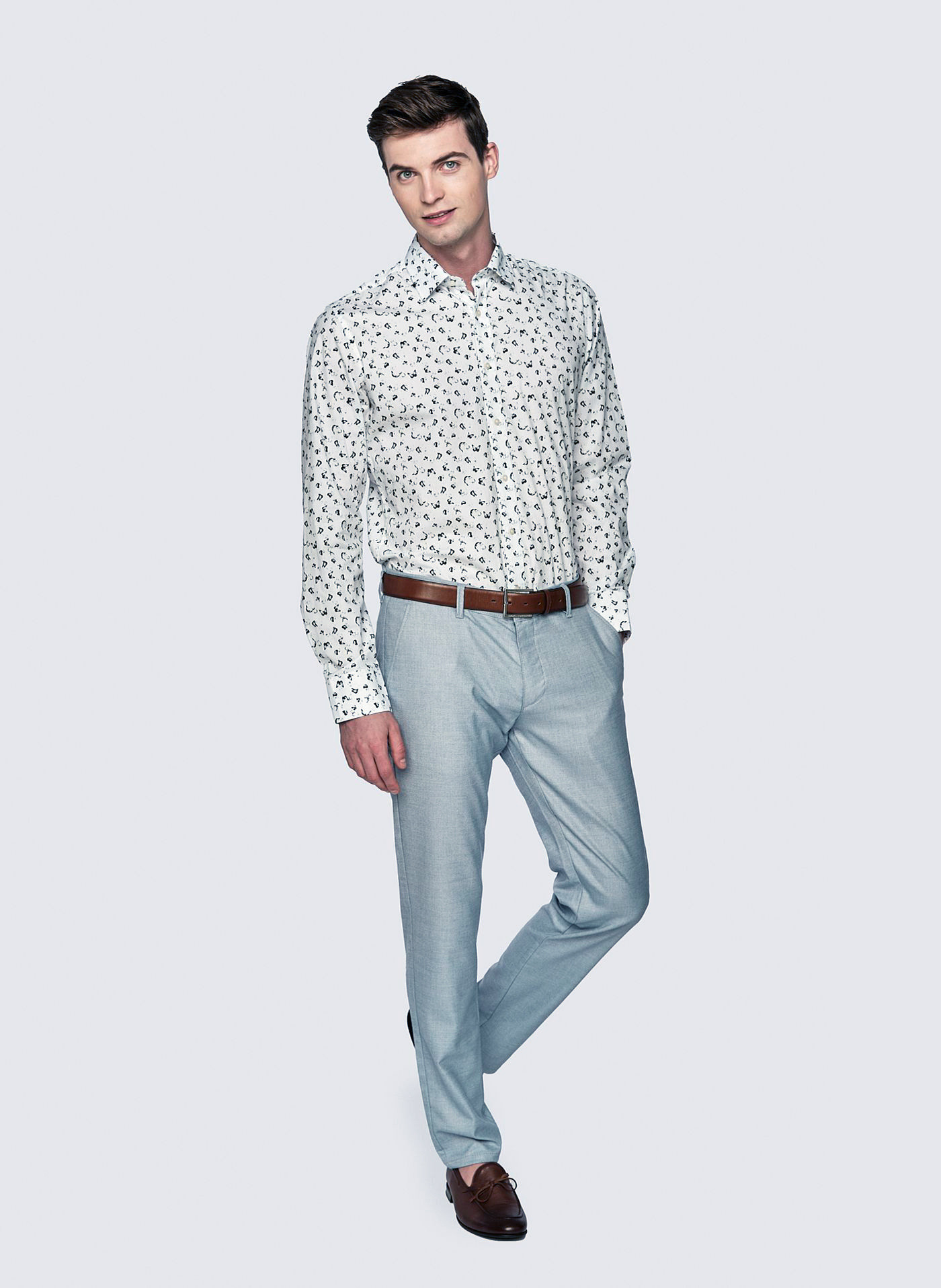 Błękitne spodnie męskie P23SF-WX-002-S-0 - Pako Lorente