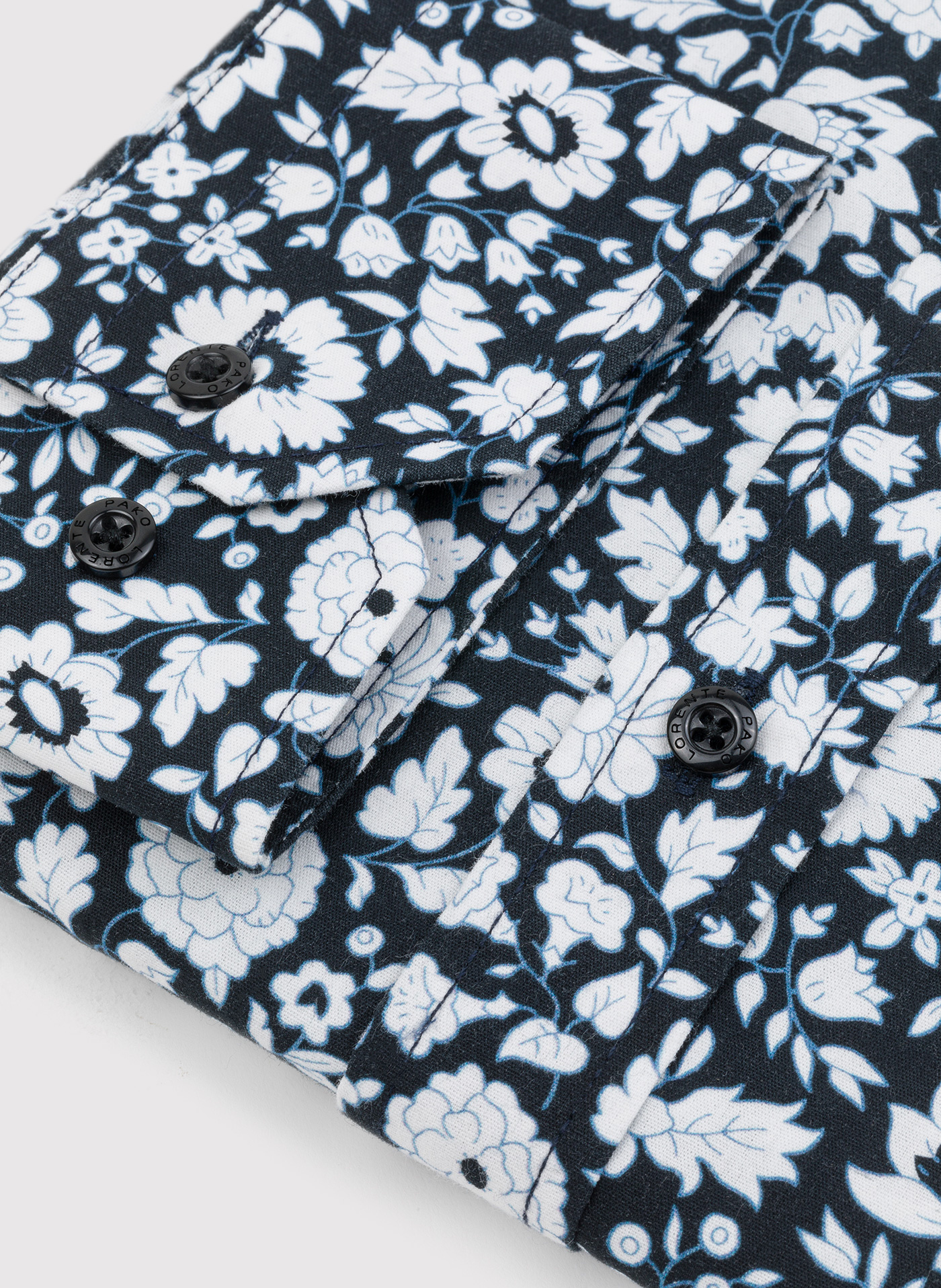 Czarna koszula w białe kwiaty - Pako Lorente