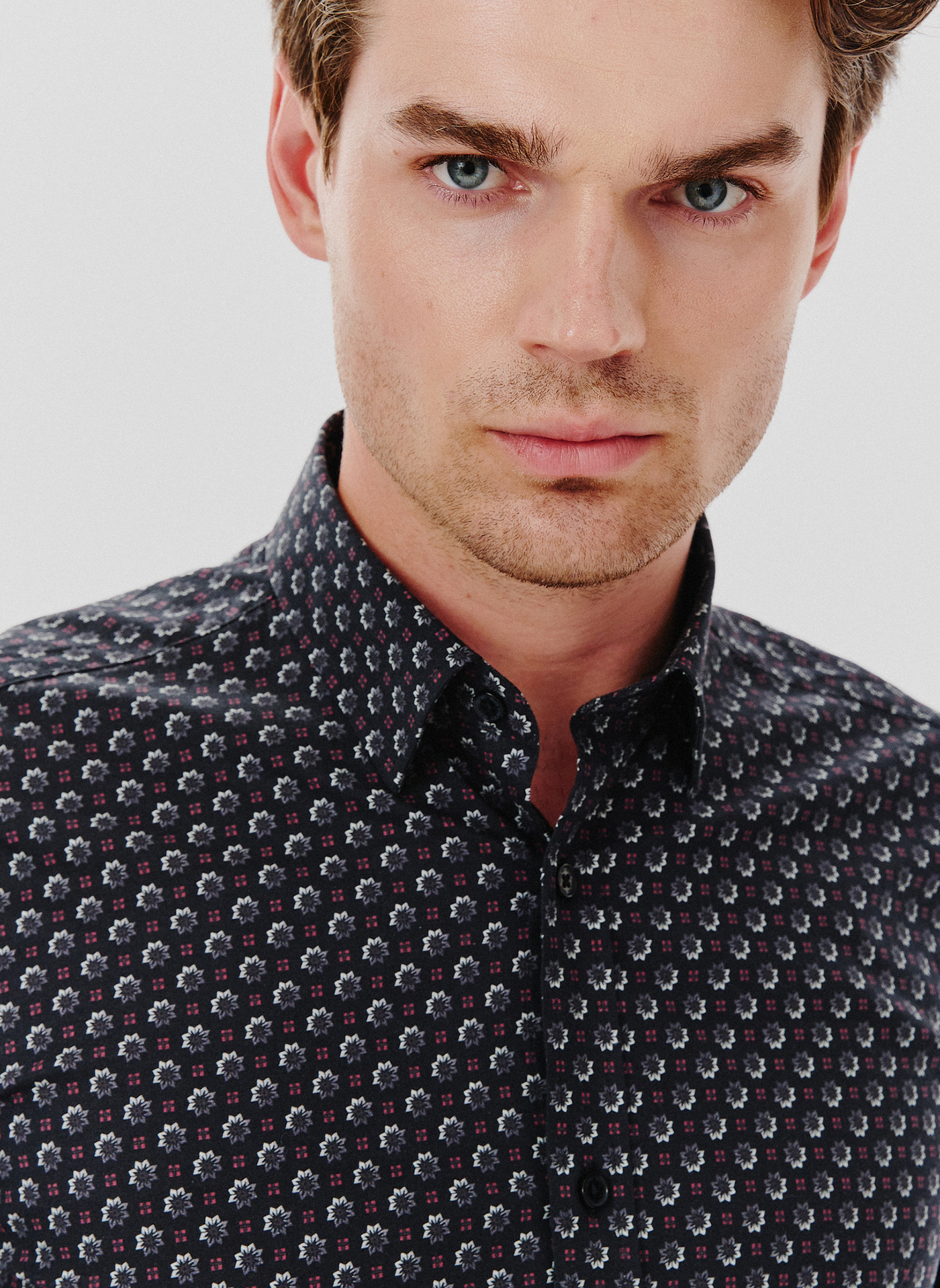 Koszula męska we wzorki długi rękaw - Pako Lorente