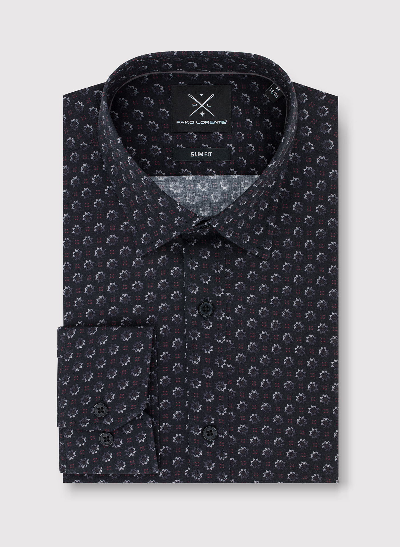 Koszula męska we wzorki długi rękaw - Pako Lorente