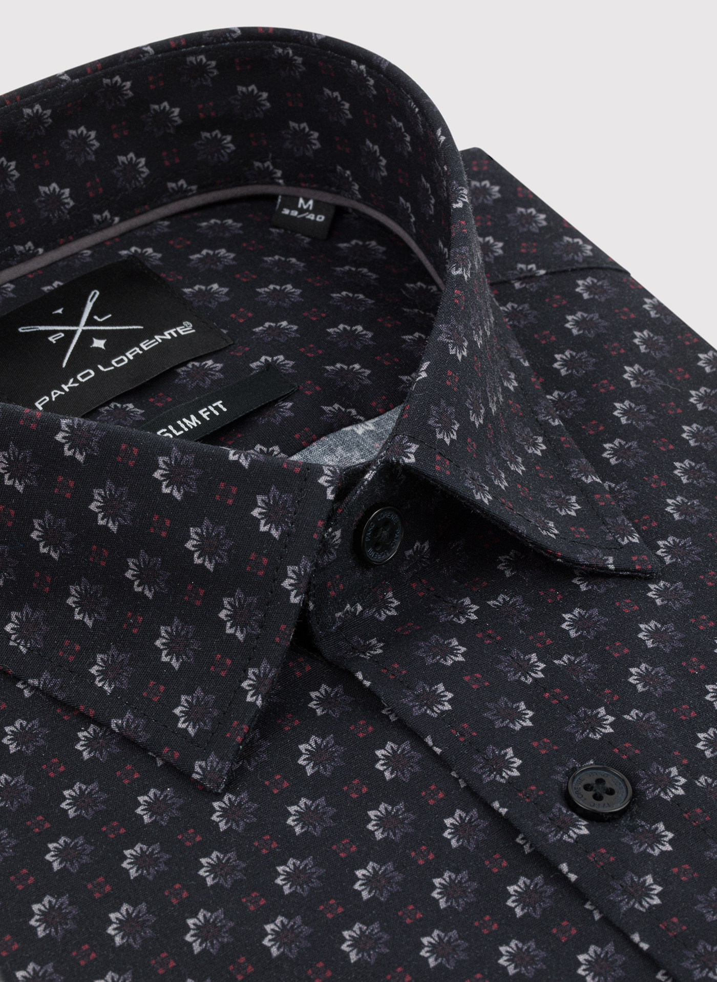Koszula męska we wzorki długi rękaw - Pako Lorente