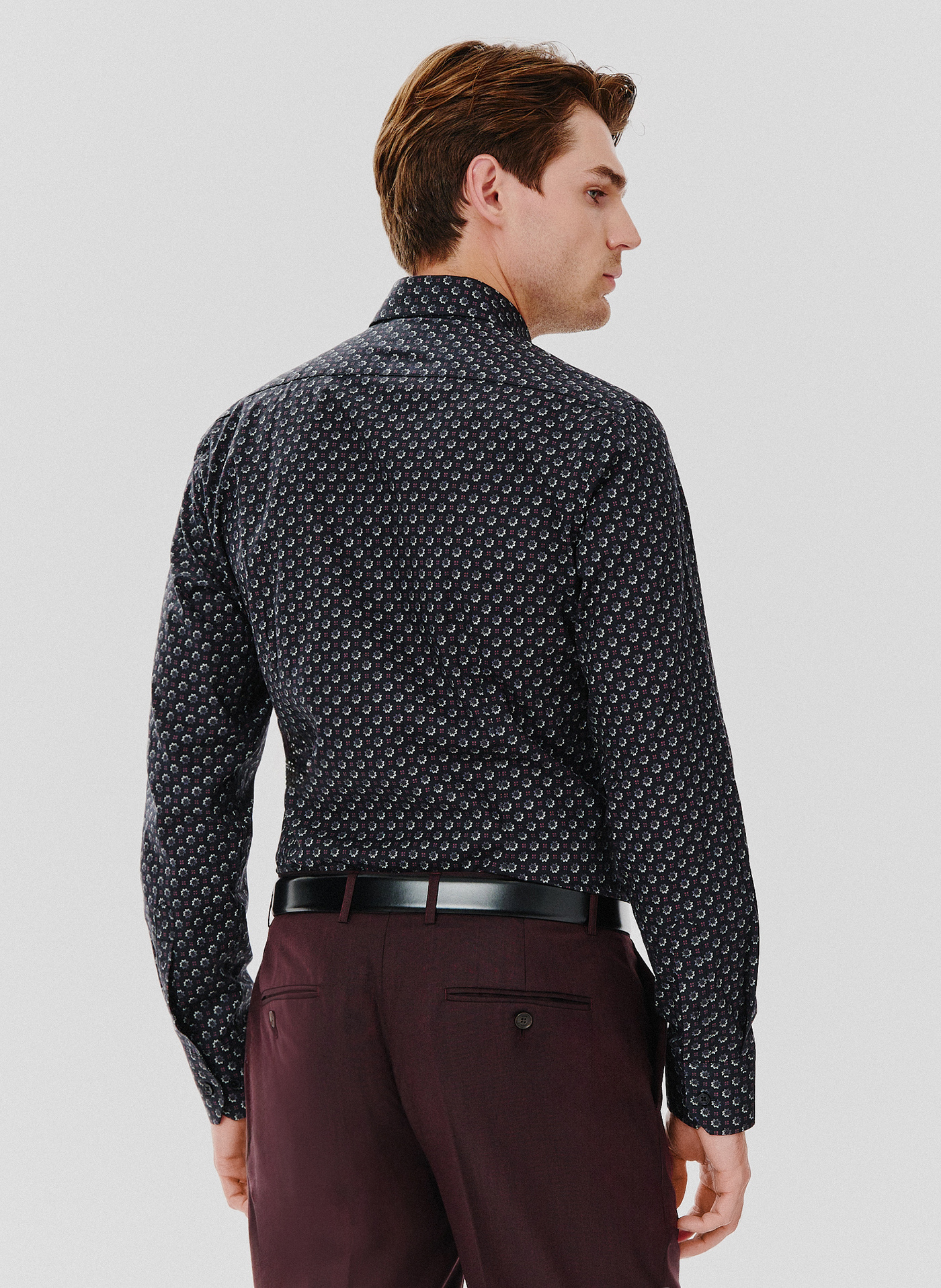 Koszula męska we wzorki długi rękaw - Pako Lorente