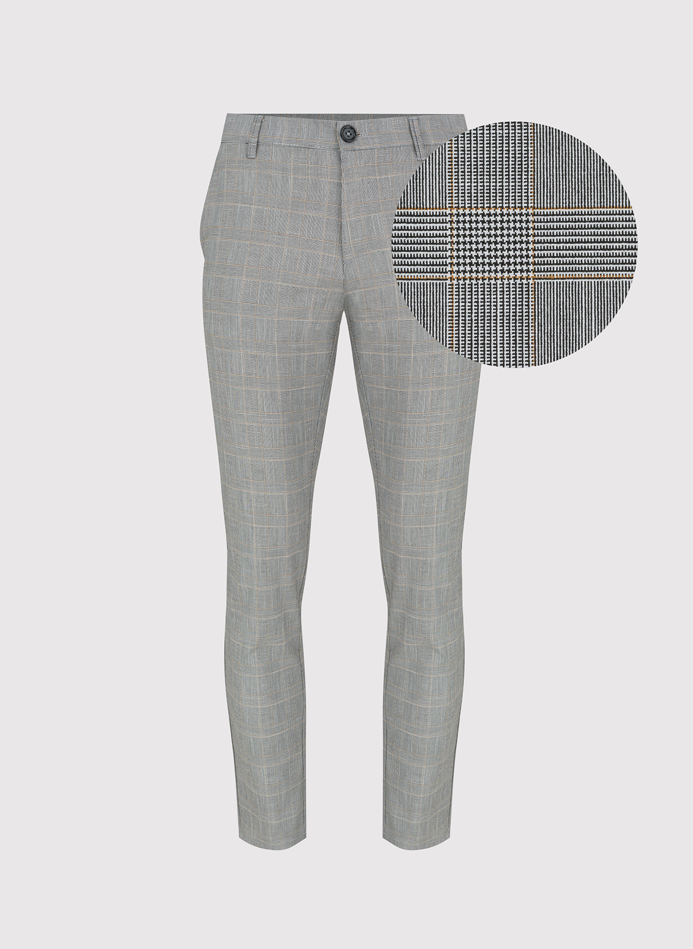 Szare męskie spodnie w kratkę P23SF-WX-010-S-S - Pako Lorente - Pako Lorente