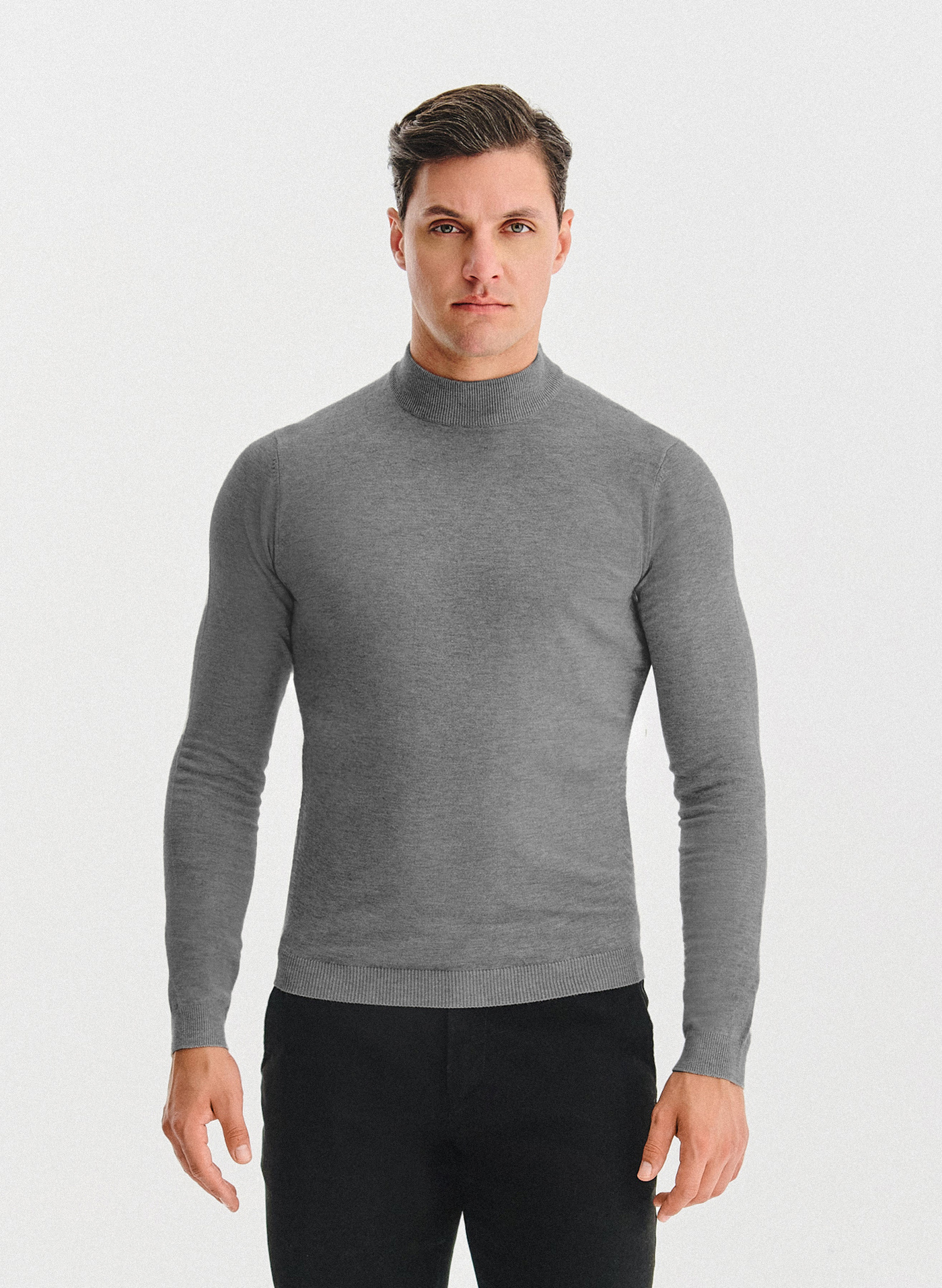 PAKO LORENTE - Półgolf męski w szarym kolorze - Pako Lorente