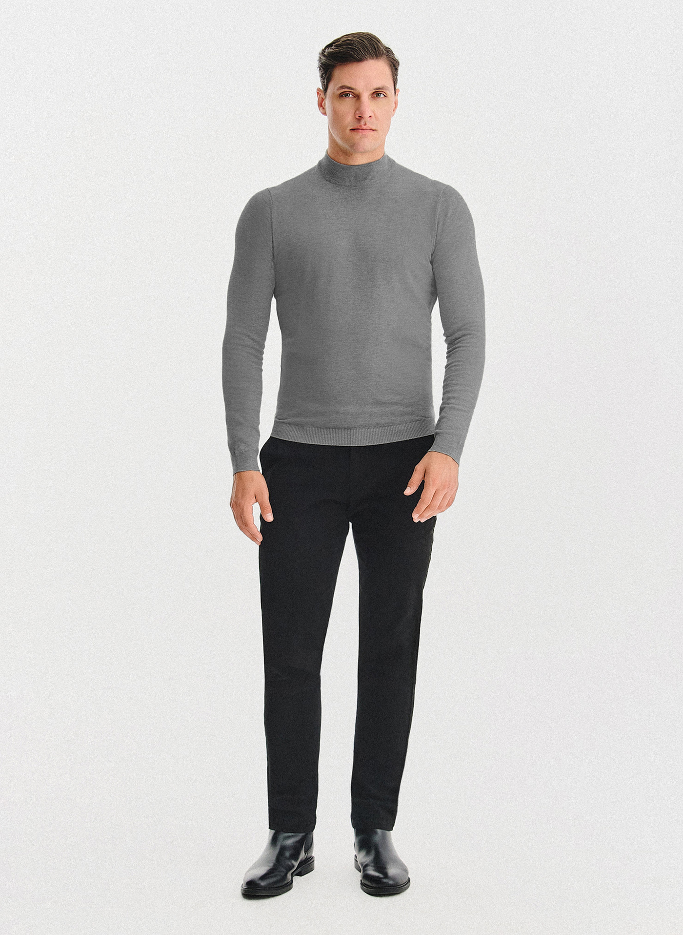 PAKO LORENTE - Półgolf męski w szarym kolorze - Pako Lorente