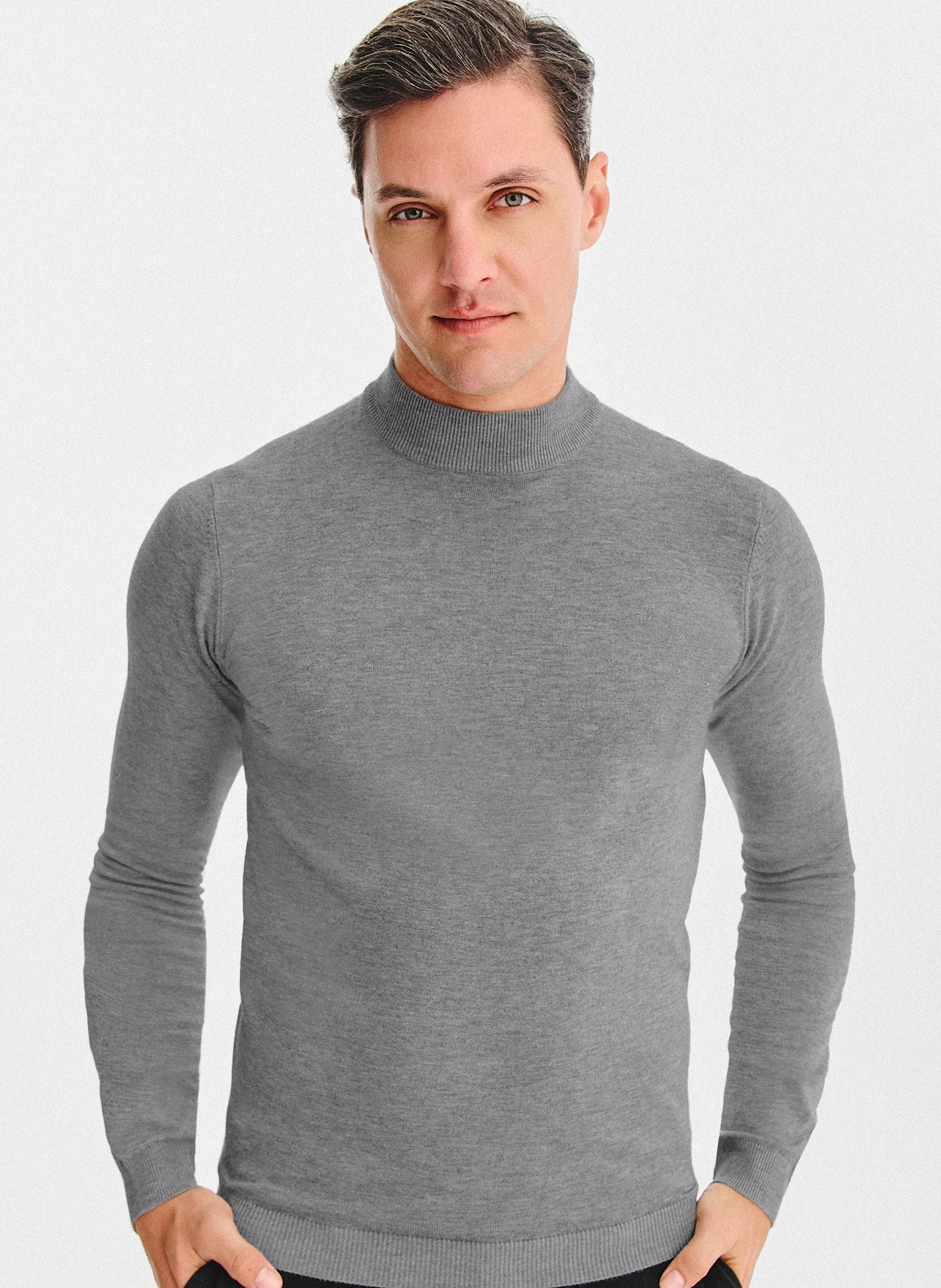 PAKO LORENTE - Półgolf męski w szarym kolorze - Pako Lorente