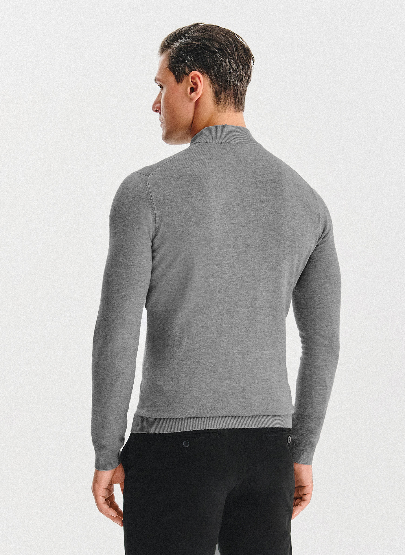 PAKO LORENTE - Półgolf męski w szarym kolorze - Pako Lorente